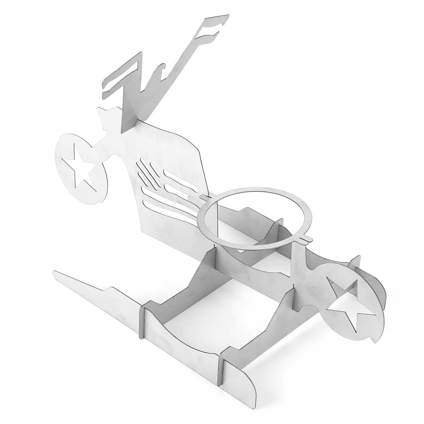 Stainless Steel Chicken Stand Removable Portable MotorcycleShape BBQ Roaster view 6