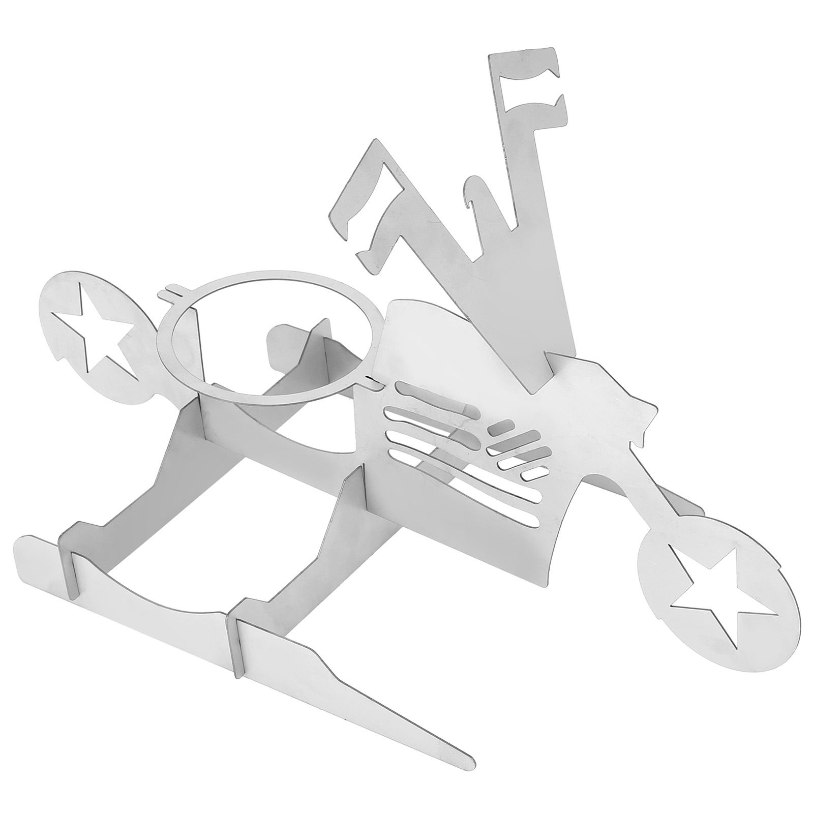 Stainless Steel Chicken Stand Removable Portable MotorcycleShape BBQ Roaster view 7