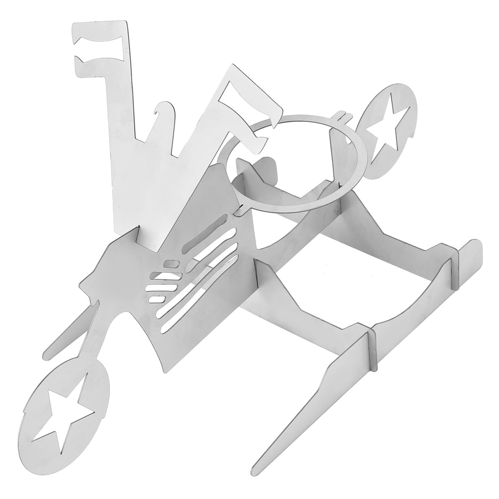 Stainless Steel Chicken Stand Removable Portable MotorcycleShape BBQ Roaster view 8