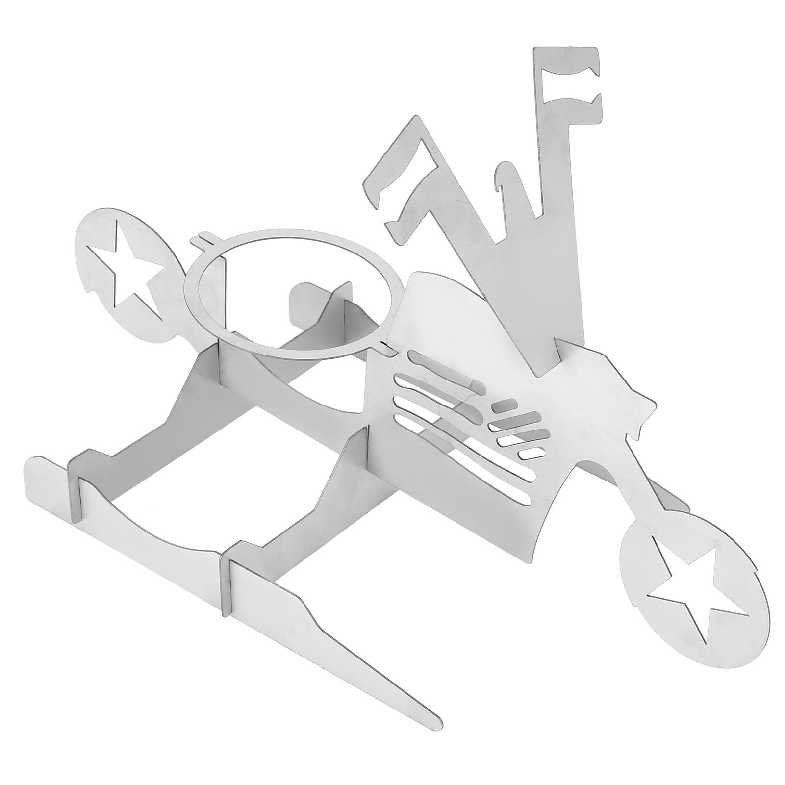 Stainless Steel Chicken Stand Removable Portable MotorcycleShape BBQ Roaster view 9