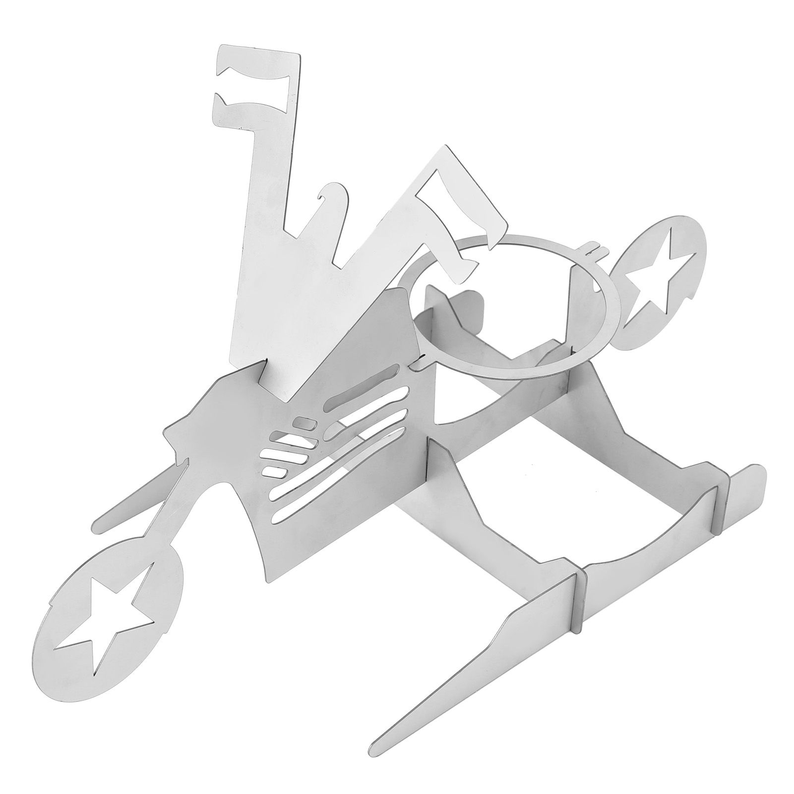 Stainless Steel Chicken Stand Removable Portable MotorcycleShape BBQ Roaster view 10