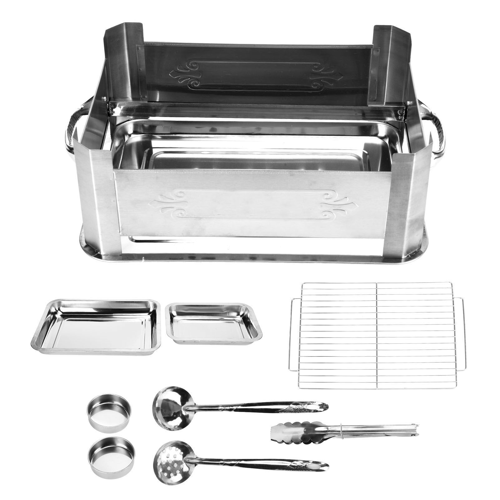Barbecue Grill Thickened Stainless Steel Grilled Fish Stove Charcoal Alcohol