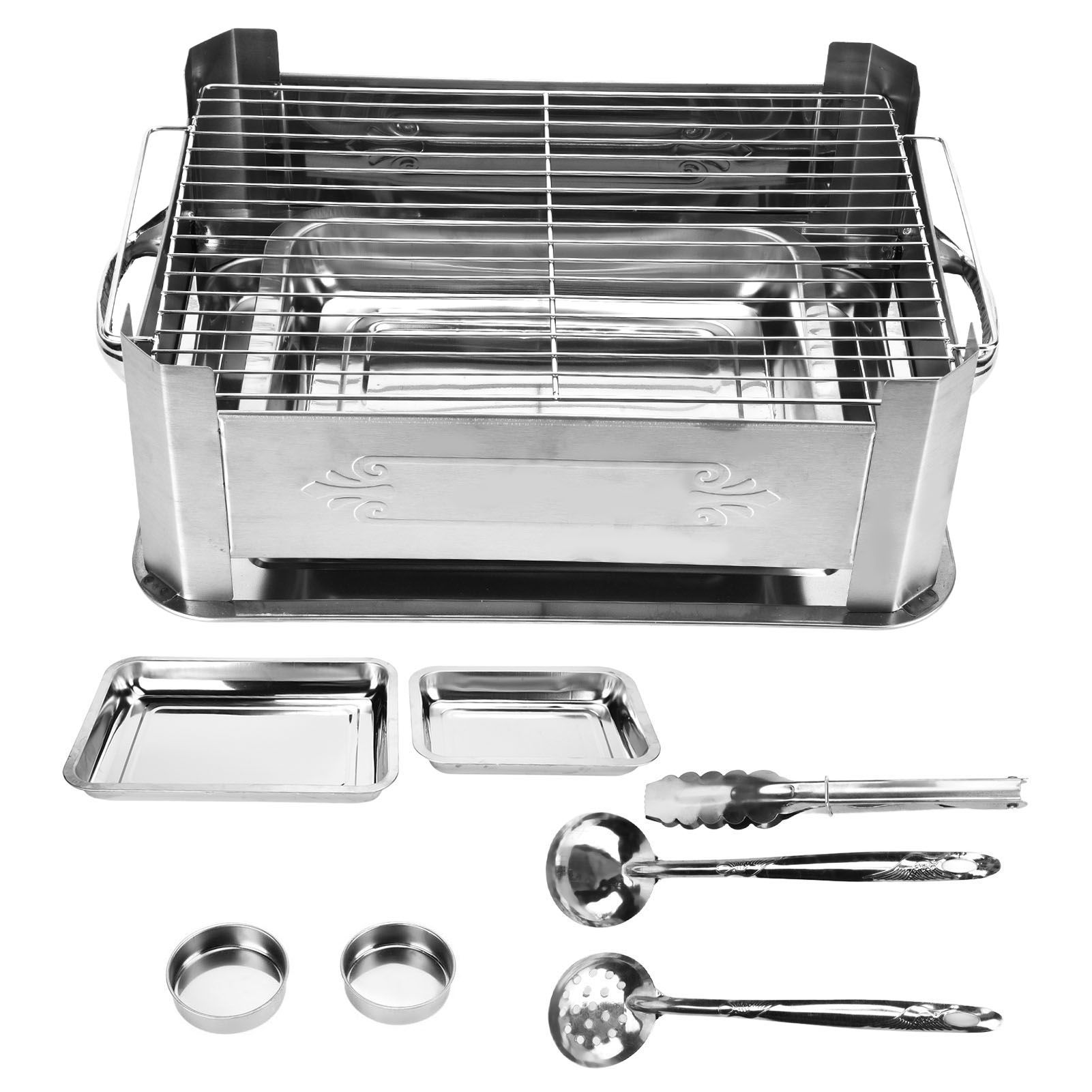 Barbecue Grill Thickened Stainless Steel Grilled Fish Stove Charcoal Alcohol view 4