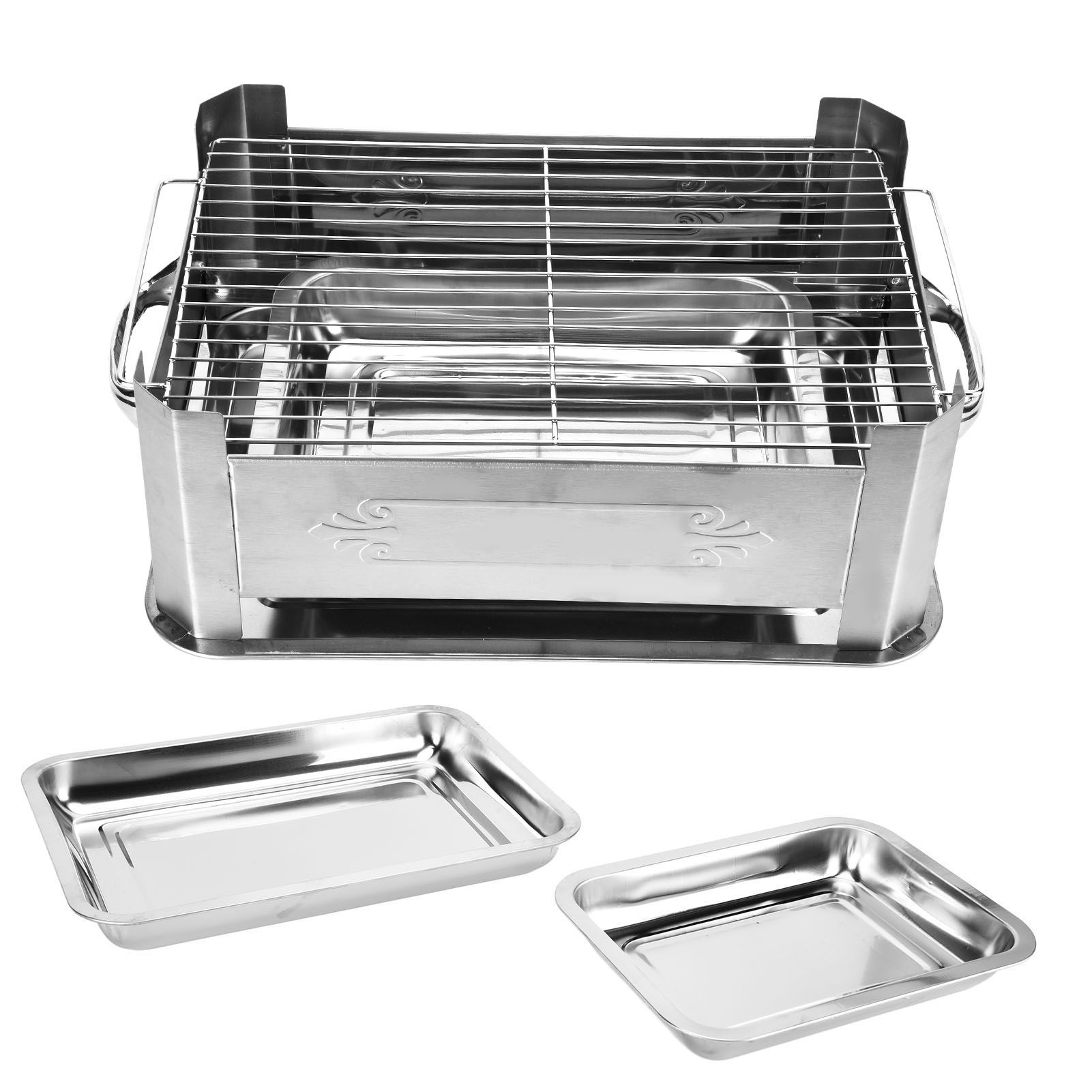 Barbecue Grill Thickened Stainless Steel Grilled Fish Stove Charcoal Alcohol view 7