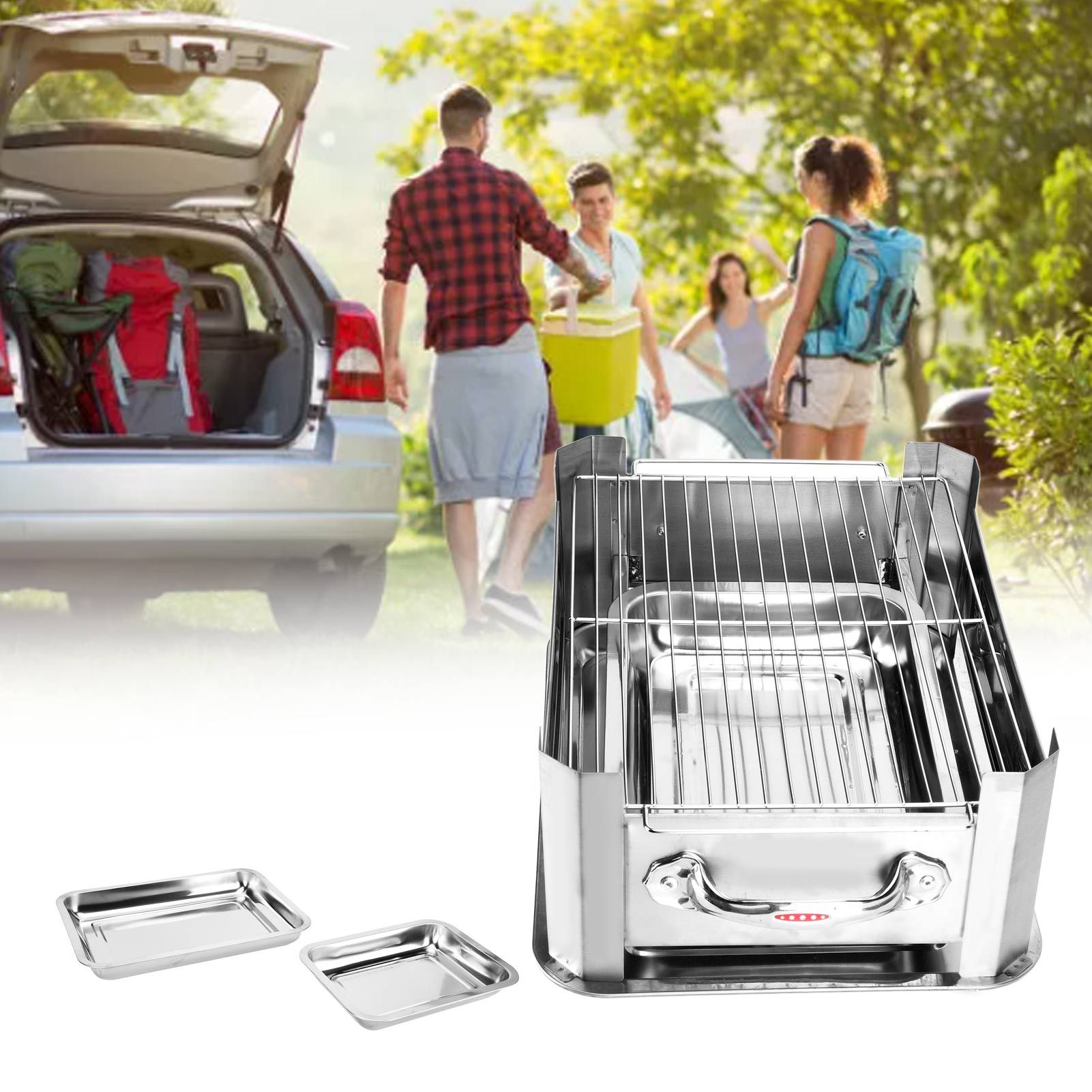 Barbecue Grill Thickened Stainless Steel Grilled Fish Stove Charcoal Alcohol view 11