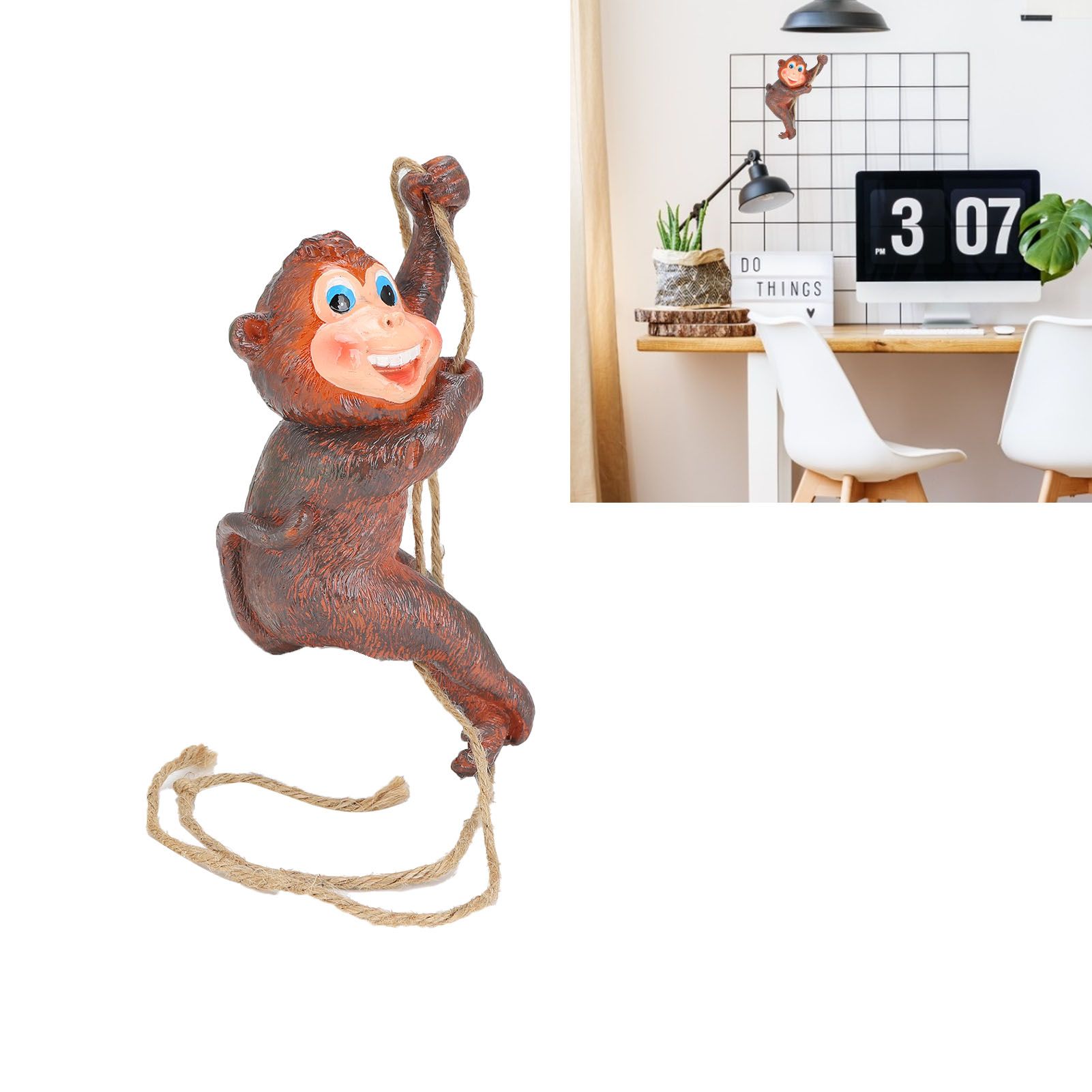 Resin Animal Ornament Monkey Shaped Hanging Ornaments Swing Pendant Decoration view 12