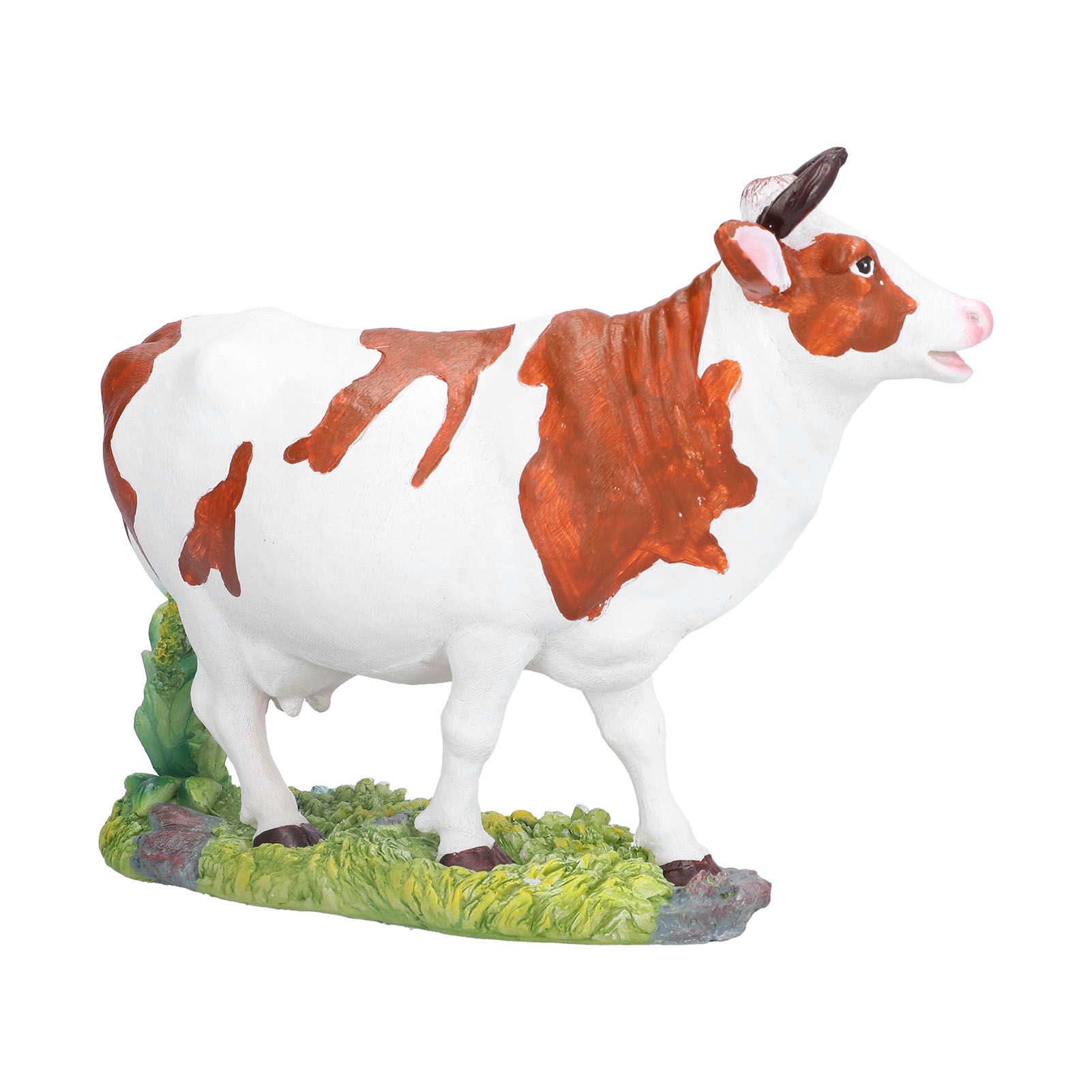 Cow Figurines Brown and White Cow Model Ornament Animal Sculpture Resin Crafts view 8