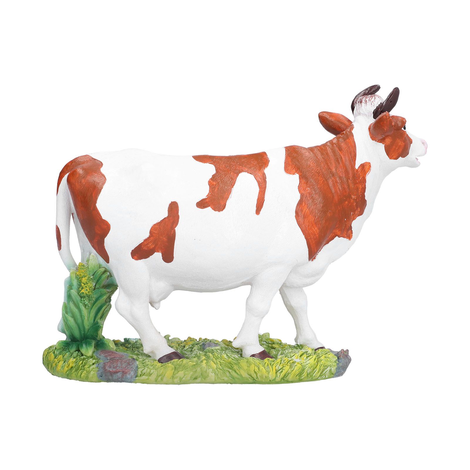 Cow Figurines Brown and White Cow Model Ornament Animal Sculpture Resin Crafts view 9