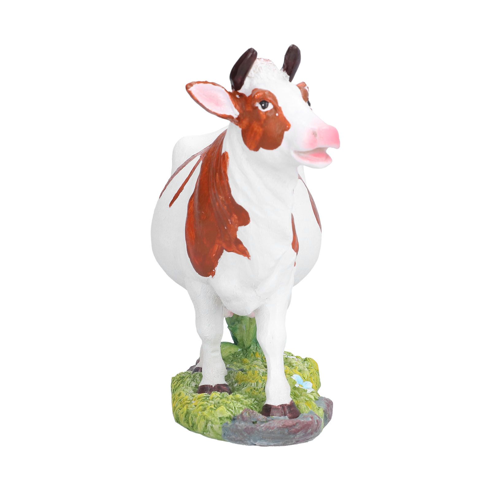 Cow Figurines Brown and White Cow Model Ornament Animal Sculpture Resin Crafts view 10