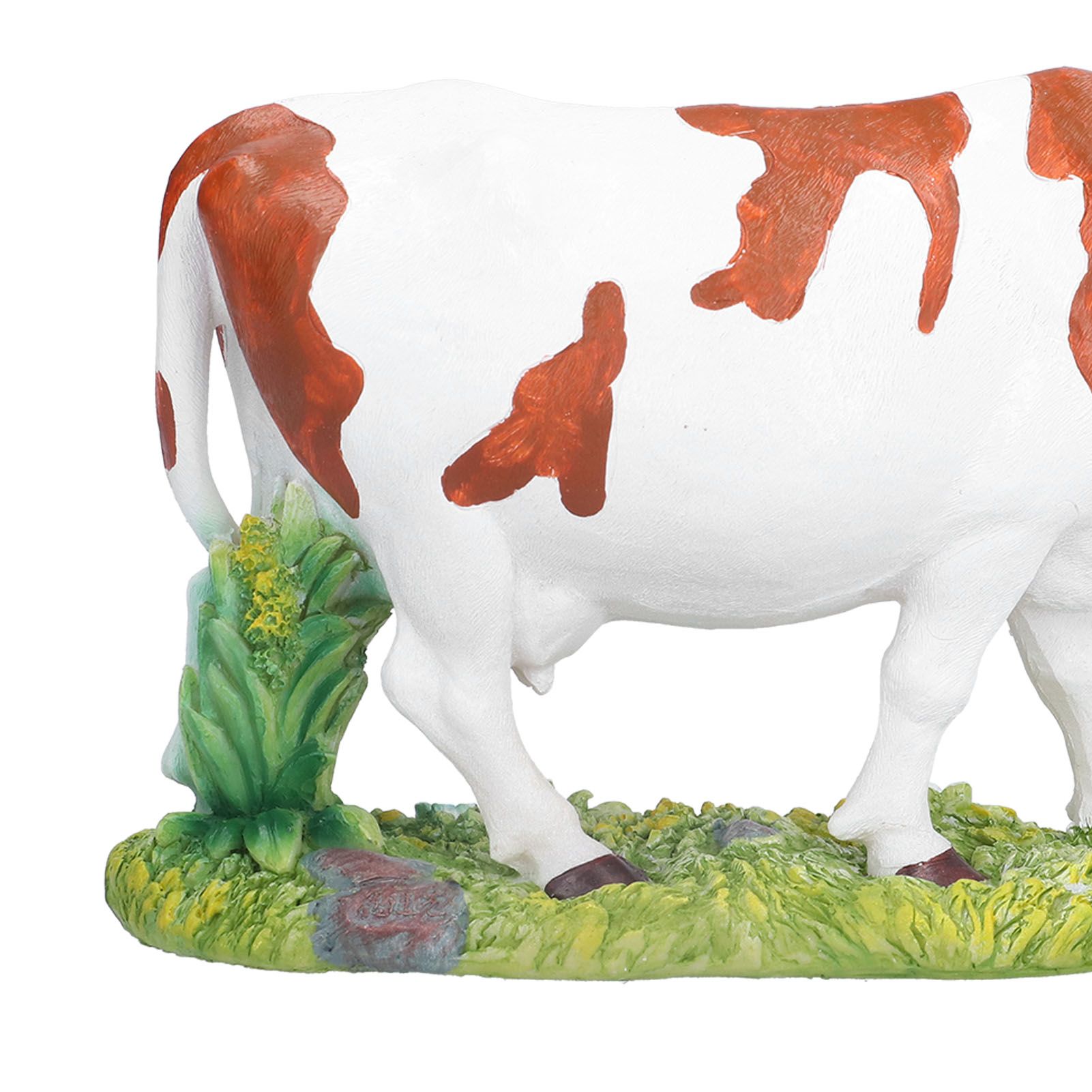 Cow Figurines Brown and White Cow Model Ornament Animal Sculpture Resin Crafts view 13