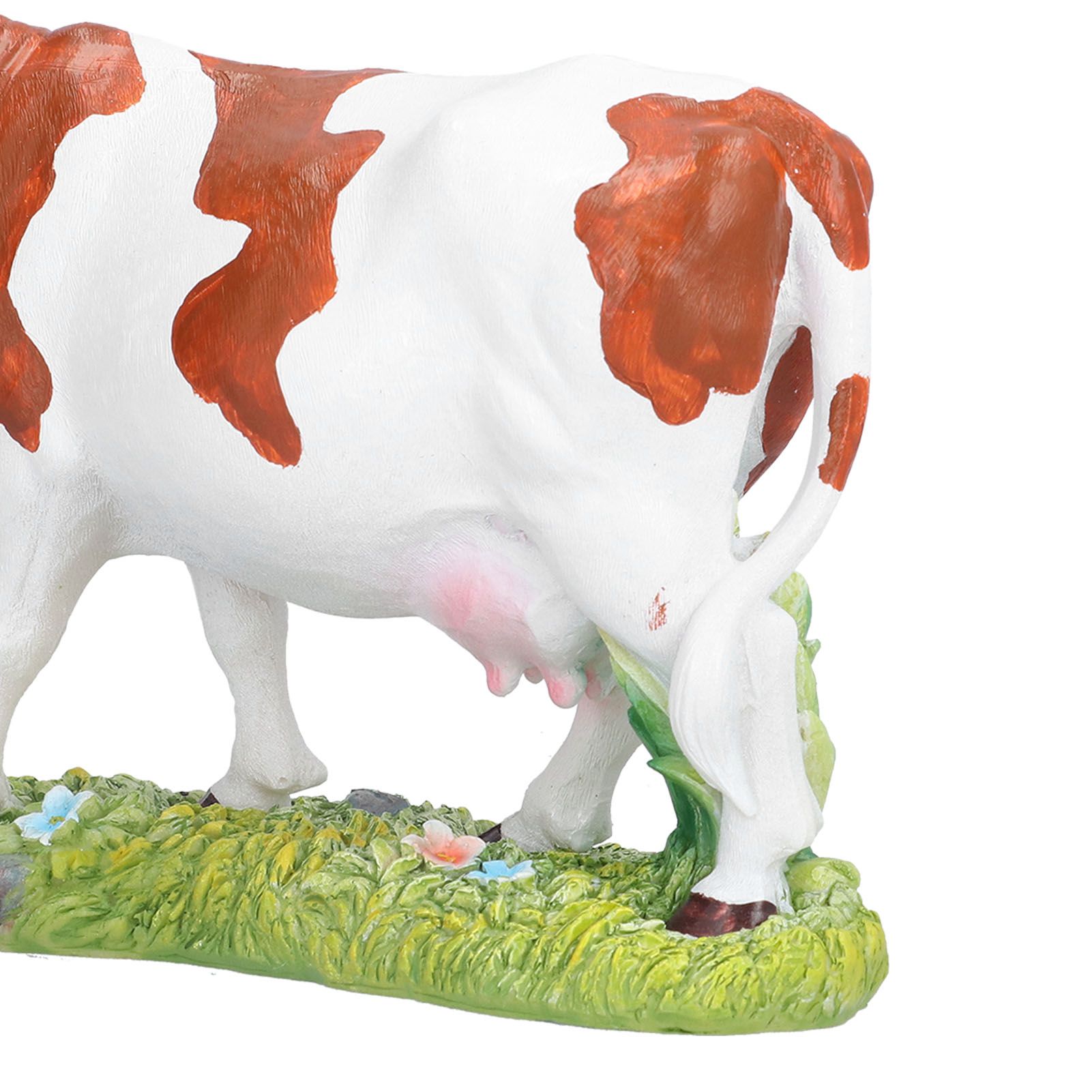 Cow Figurines Brown and White Cow Model Ornament Animal Sculpture Resin Crafts view 14