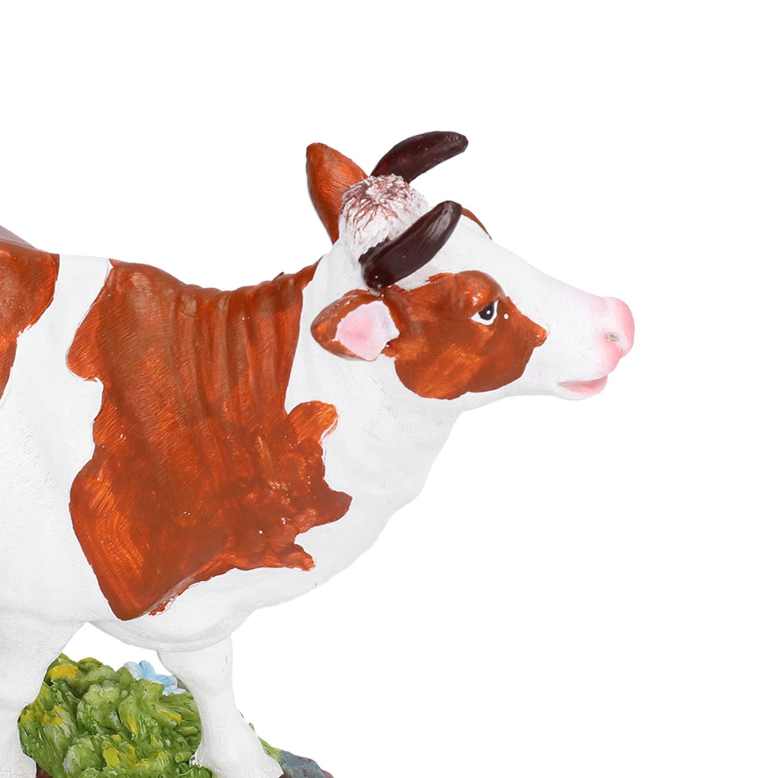 Cow Figurines Brown and White Cow Model Ornament Animal Sculpture Resin Crafts view 15