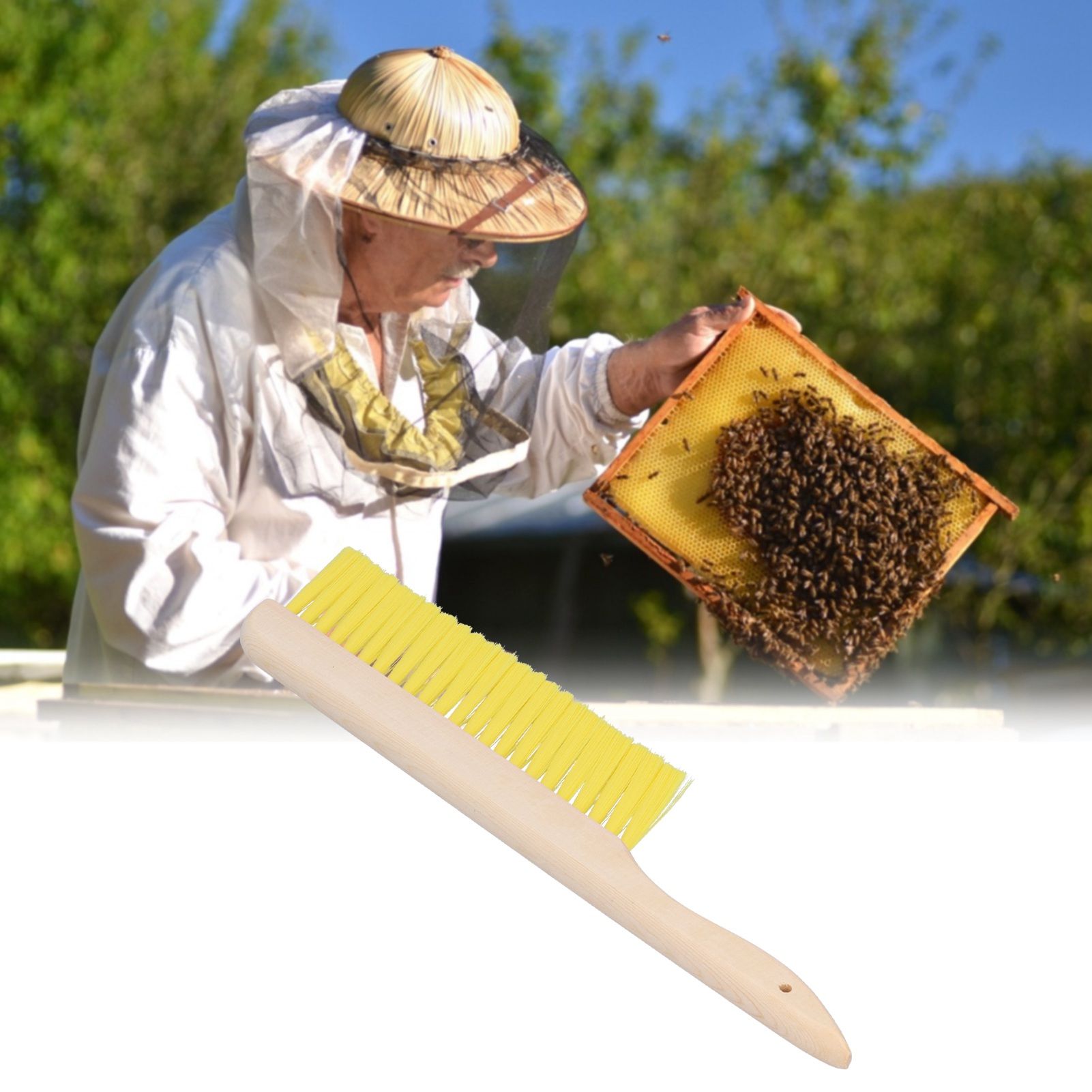 Beehive Brush Flexible Soft Beekeeping Brush Cleaning Equipment with Wooden view 11