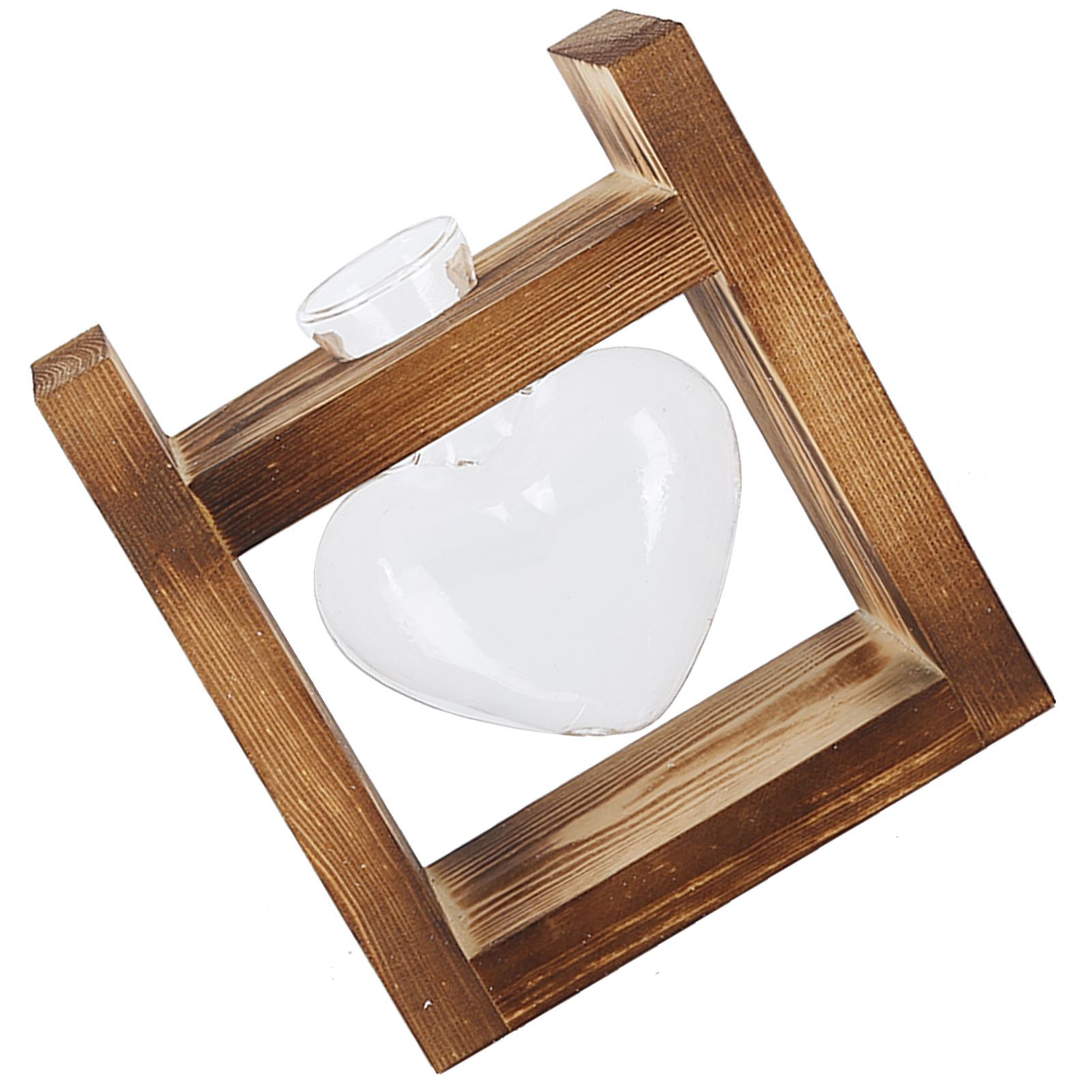 Innovative Flower Pot with Vintage Wooden Frame Transparent Tabletop Vase Home view 3