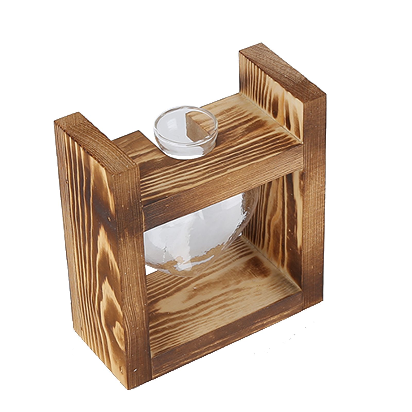Innovative Flower Pot with Vintage Wooden Frame Transparent Tabletop Vase Home view 8