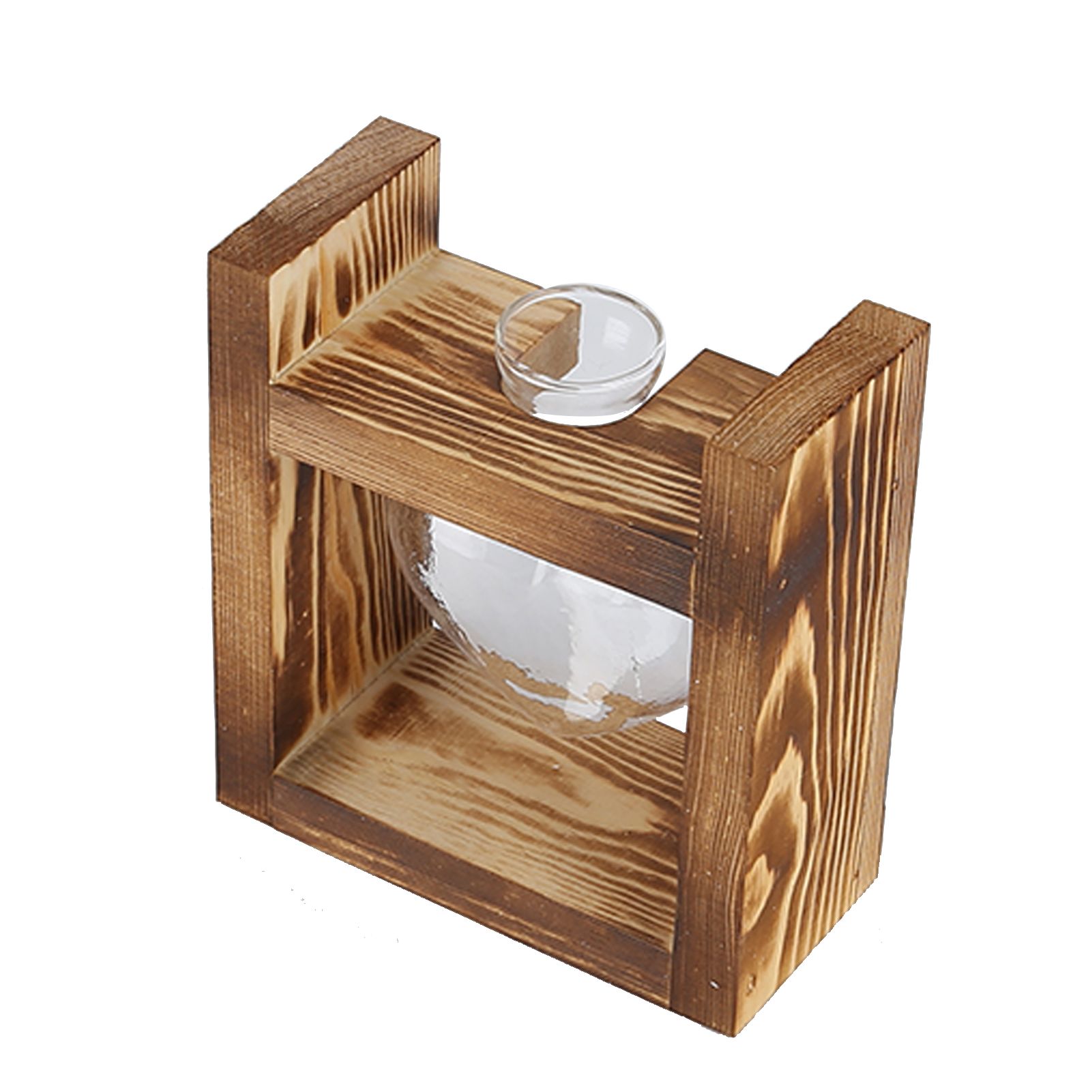 Innovative Flower Pot with Vintage Wooden Frame Transparent Tabletop Vase Home view 9