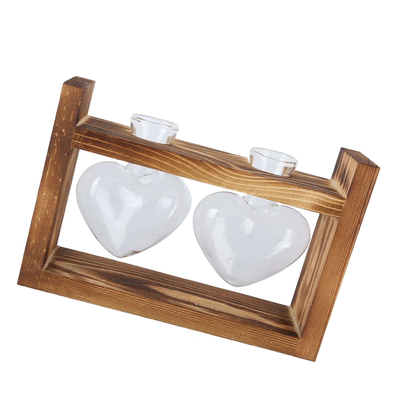 Innovative Flower Pot with Vintage Wooden Frame Transparent Tabletop Vase Home view 2