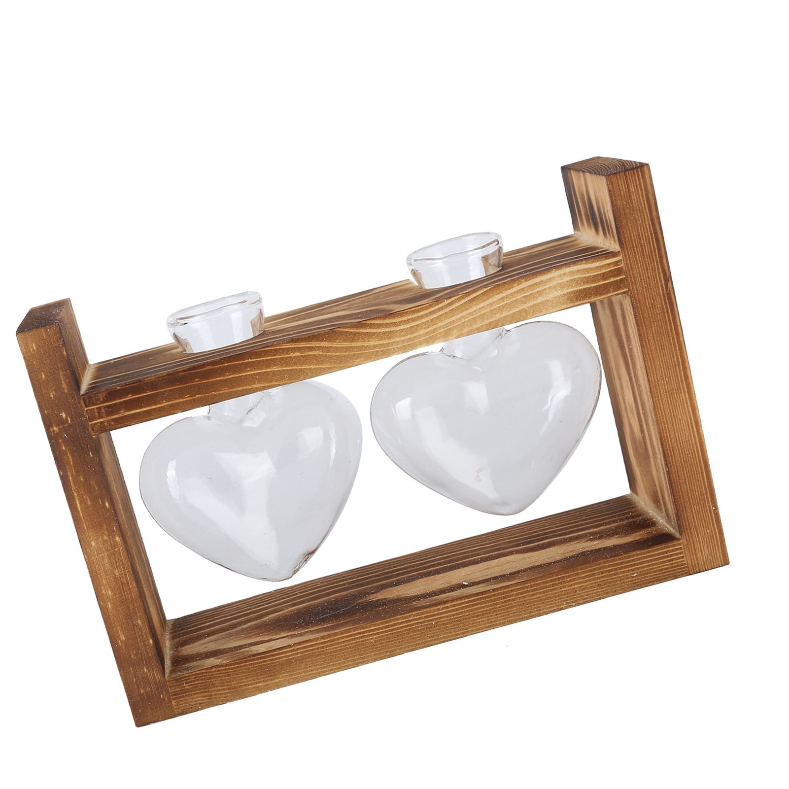 Innovative Flower Pot with Vintage Wooden Frame Transparent Tabletop Vase Home view 3