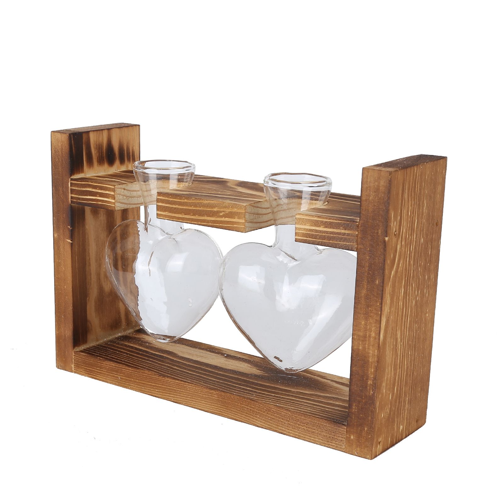Innovative Flower Pot with Vintage Wooden Frame Transparent Tabletop Vase Home view 4