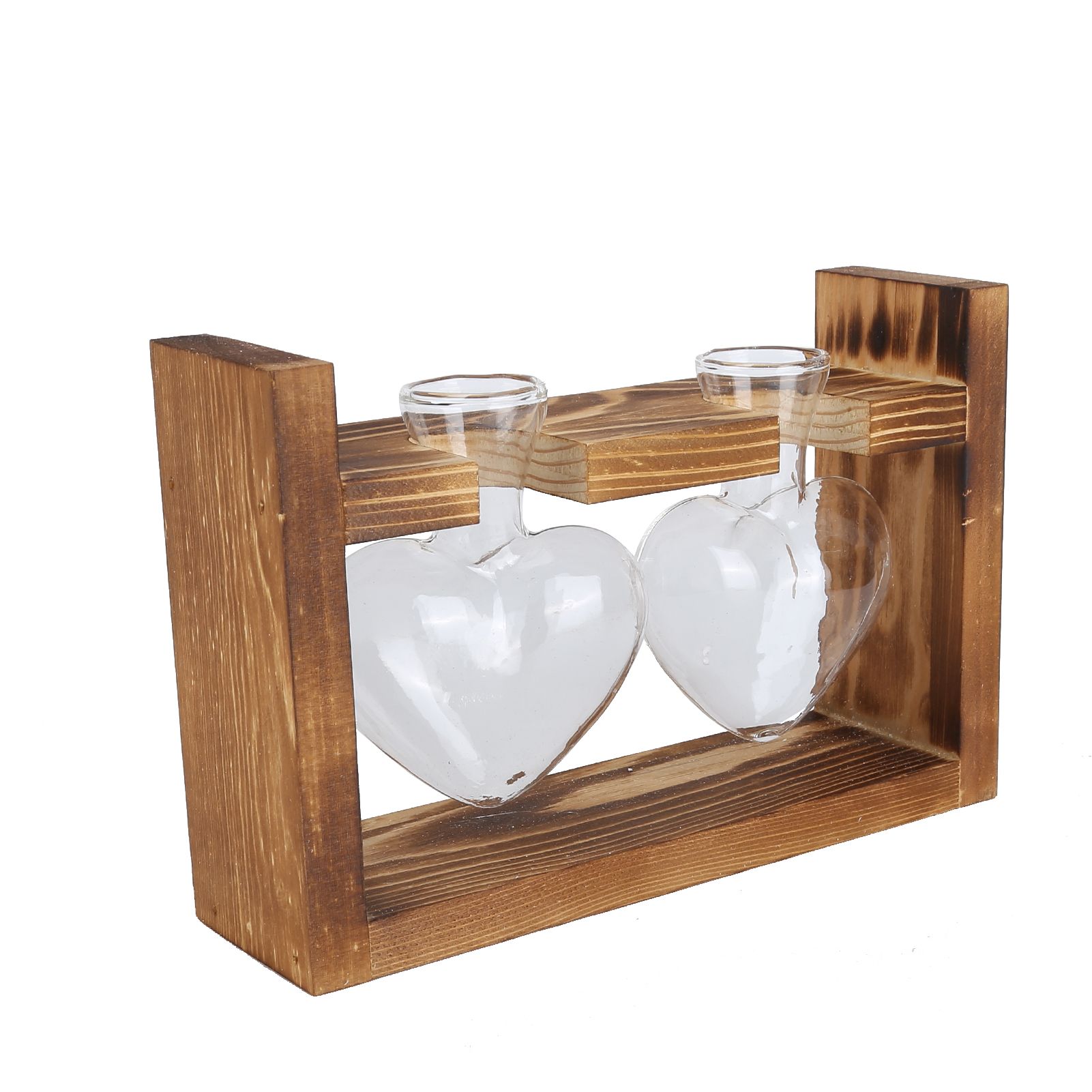 Innovative Flower Pot with Vintage Wooden Frame Transparent Tabletop Vase Home view 5