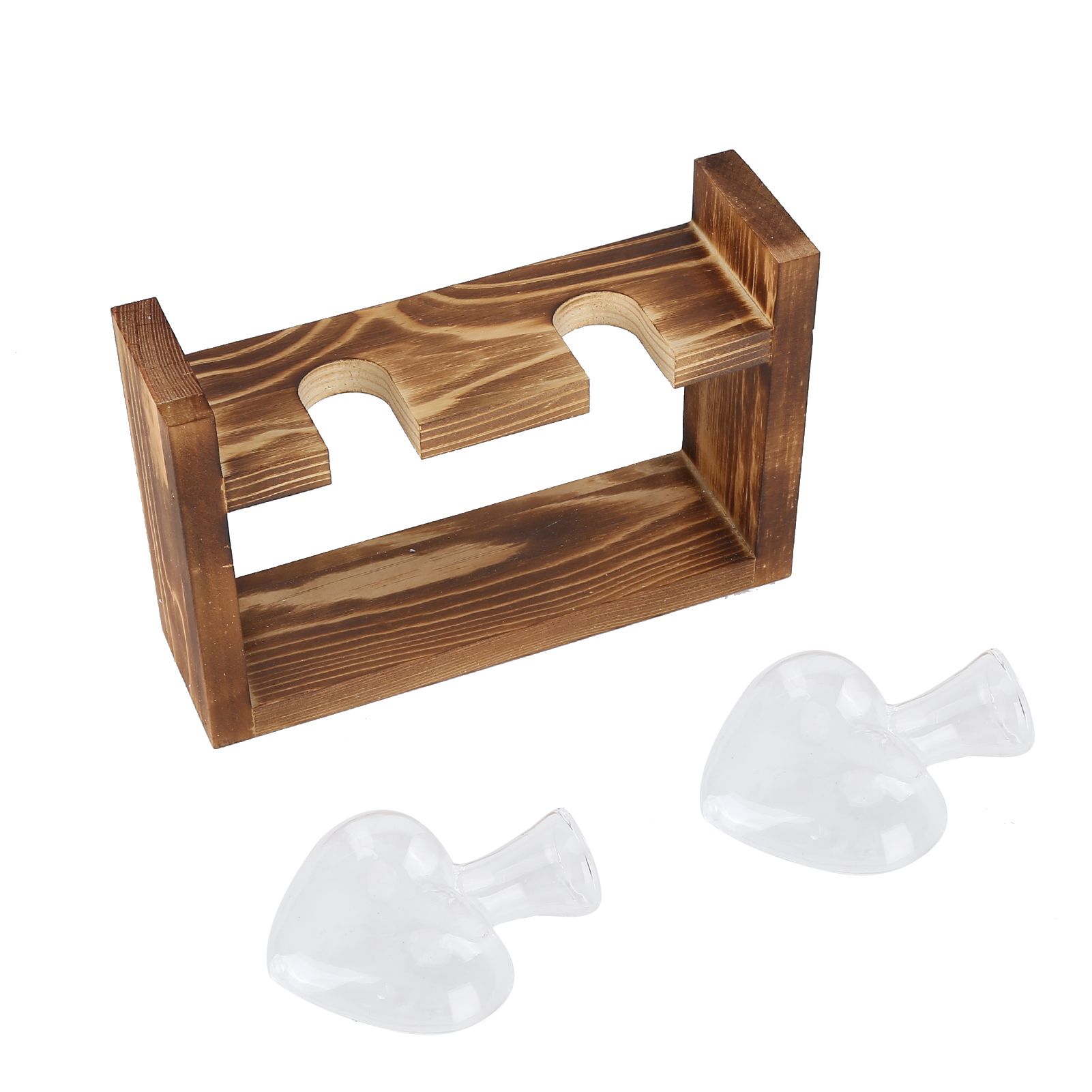 Innovative Flower Pot with Vintage Wooden Frame Transparent Tabletop Vase Home view 10