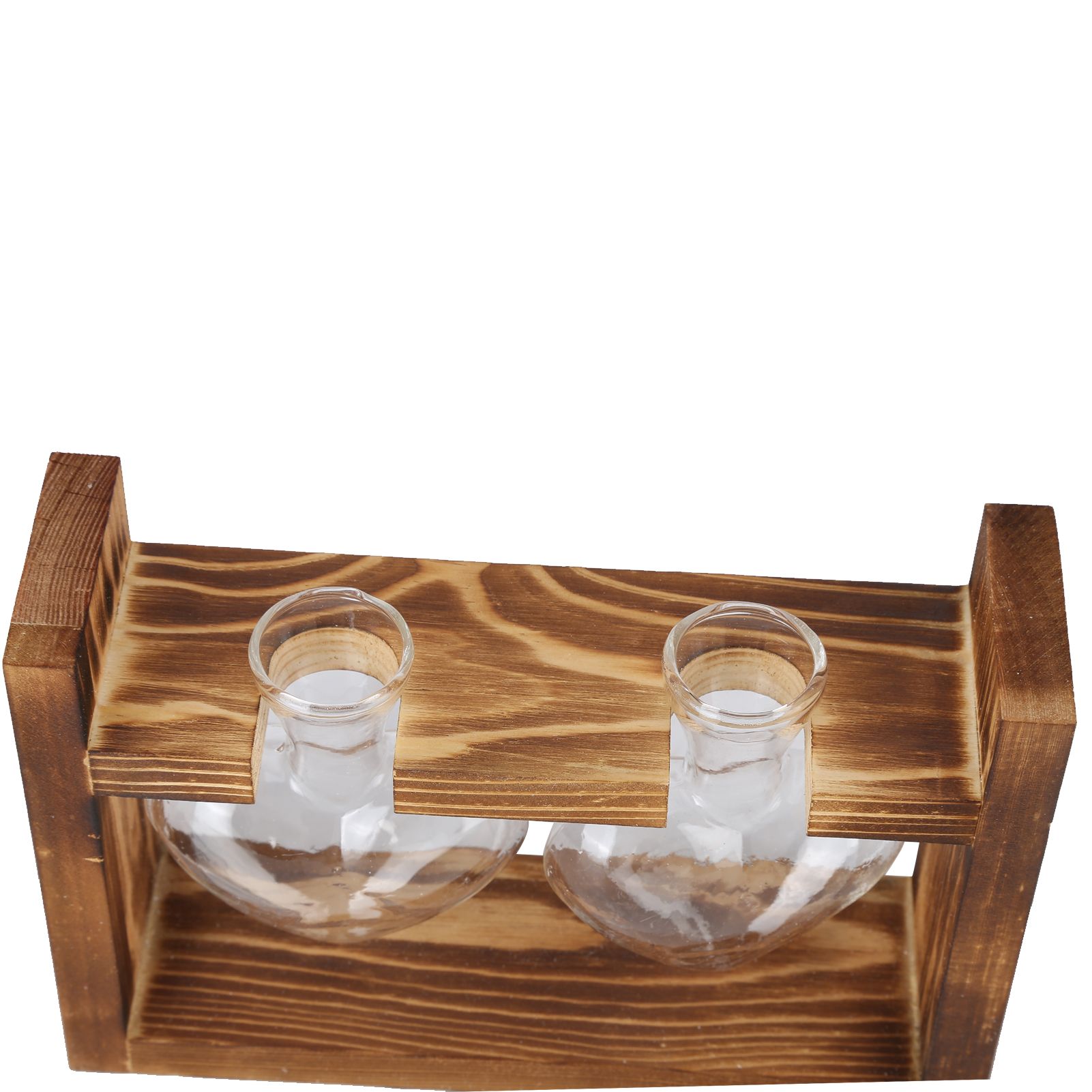 Innovative Flower Pot with Vintage Wooden Frame Transparent Tabletop Vase Home view 13