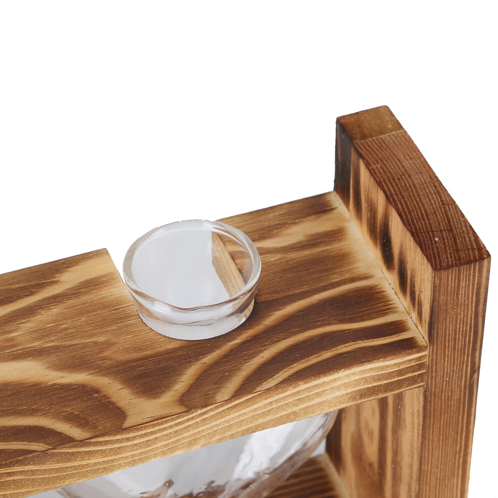 Innovative Flower Pot with Vintage Wooden Frame Transparent Tabletop Vase Home view 14