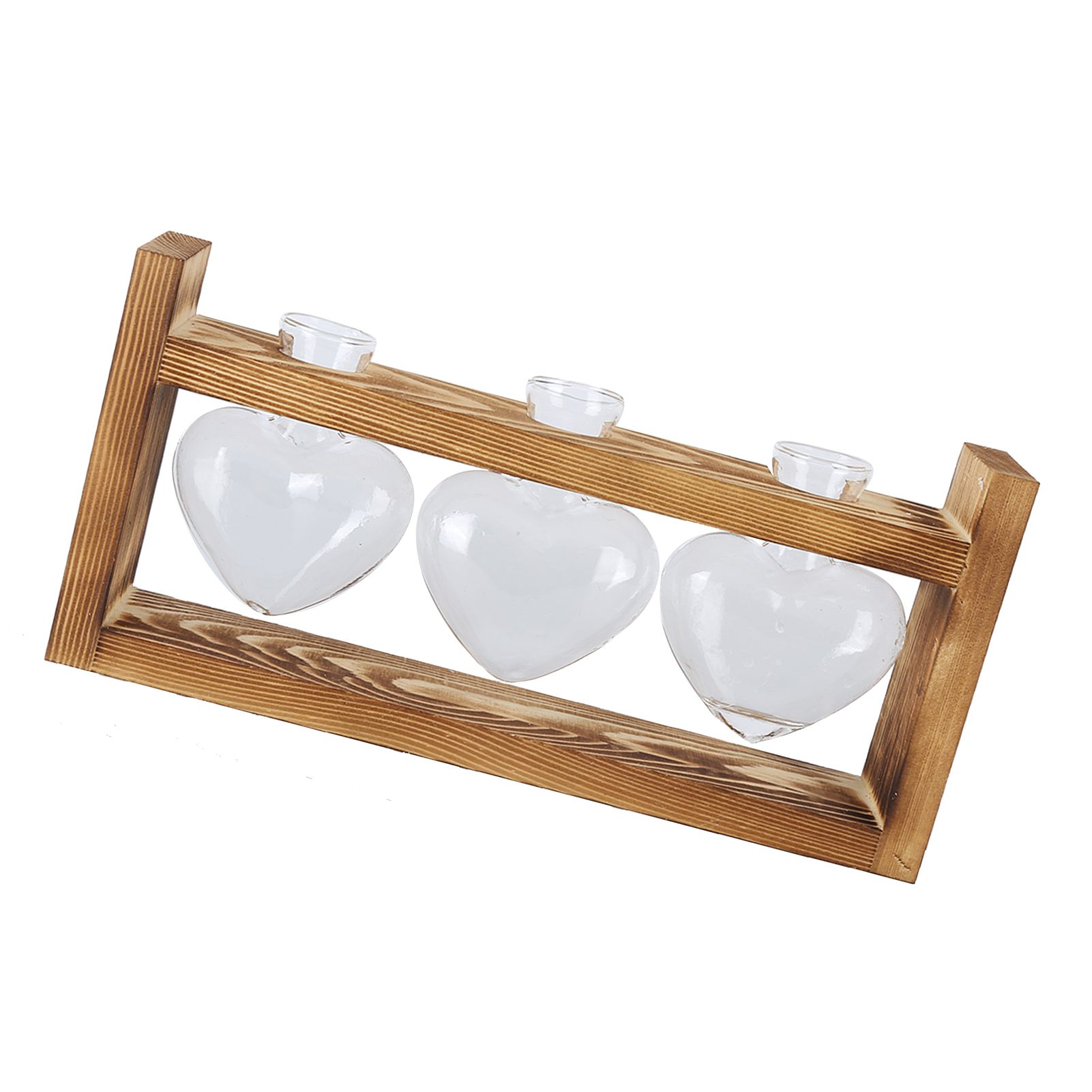 Innovative Flower Pot with Vintage Wooden Frame Transparent Tabletop Vase Home view 2