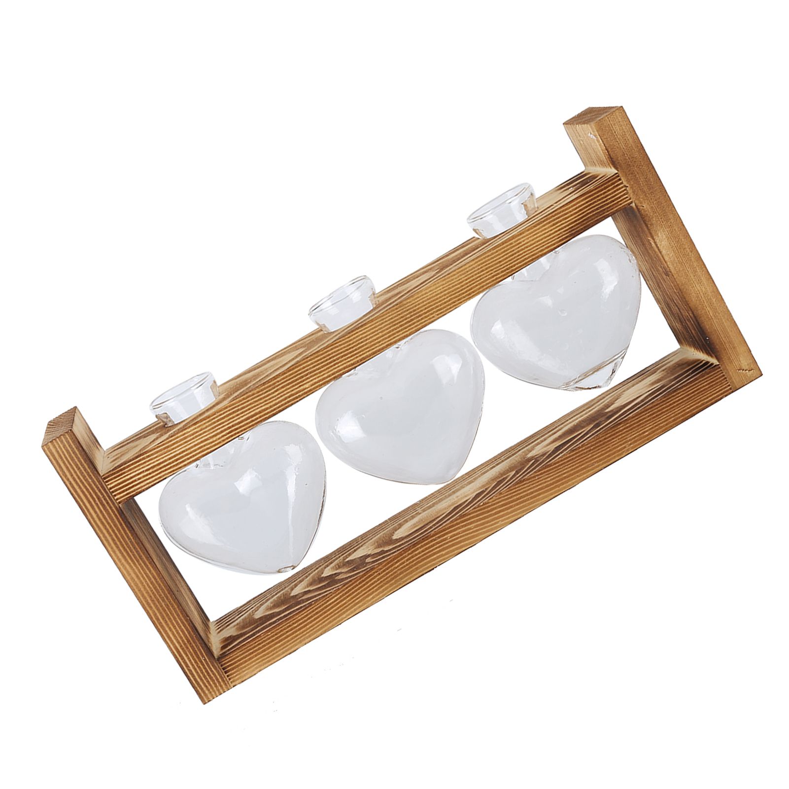 Innovative Flower Pot with Vintage Wooden Frame Transparent Tabletop Vase Home view 3
