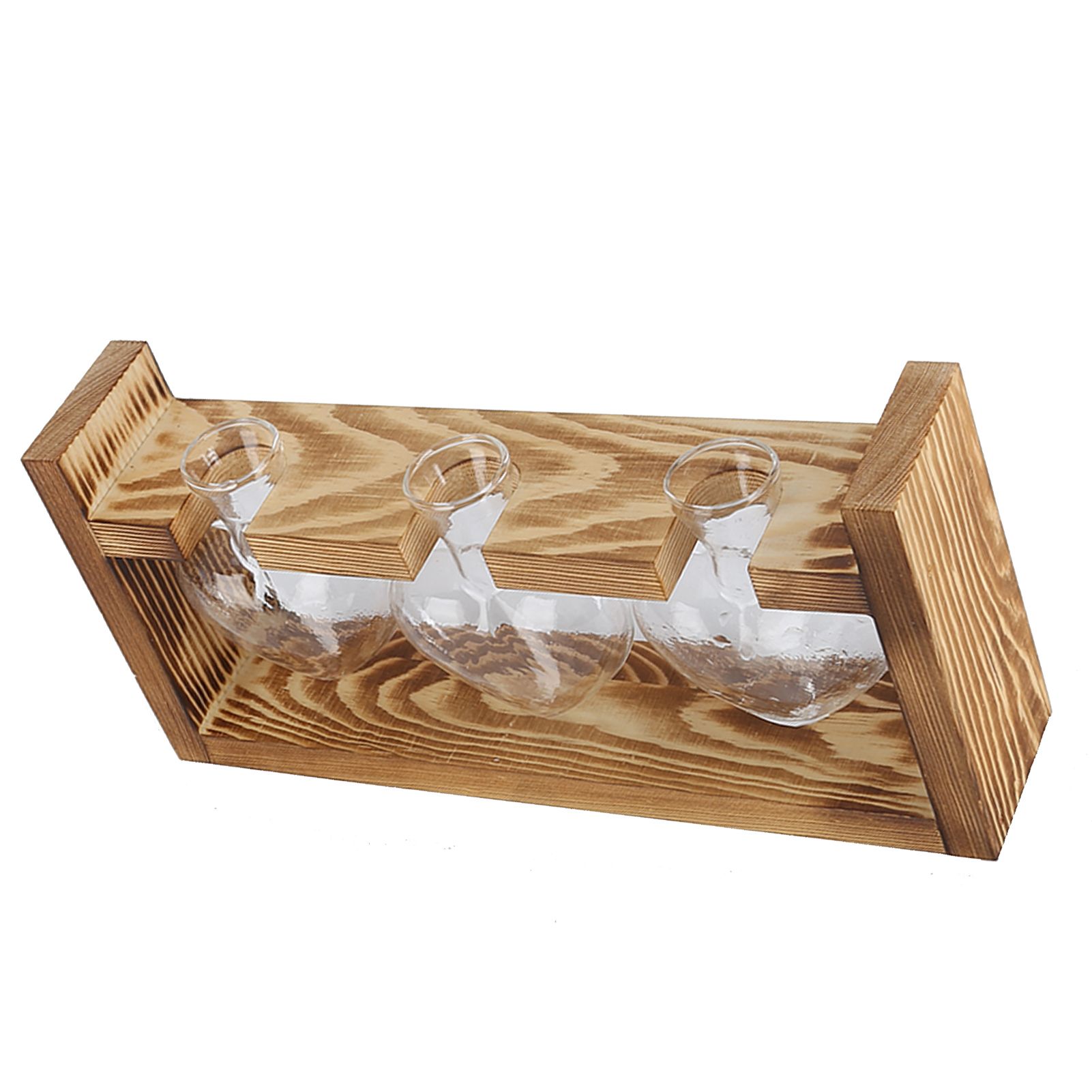 Innovative Flower Pot with Vintage Wooden Frame Transparent Tabletop Vase Home view 6