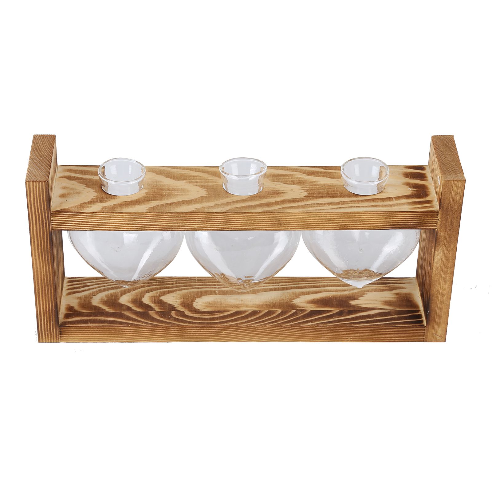 Innovative Flower Pot with Vintage Wooden Frame Transparent Tabletop Vase Home view 7