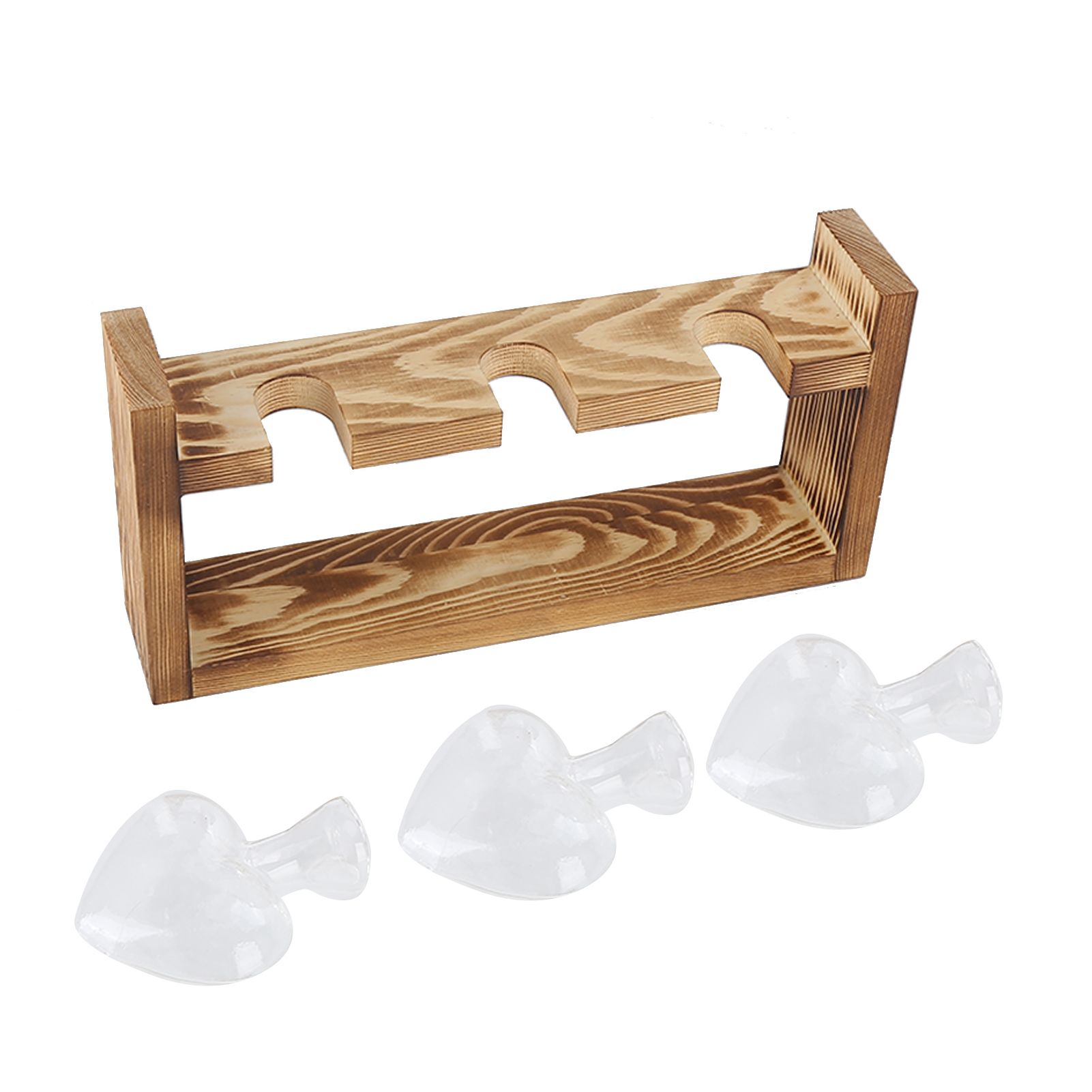 Innovative Flower Pot with Vintage Wooden Frame Transparent Tabletop Vase Home view 8
