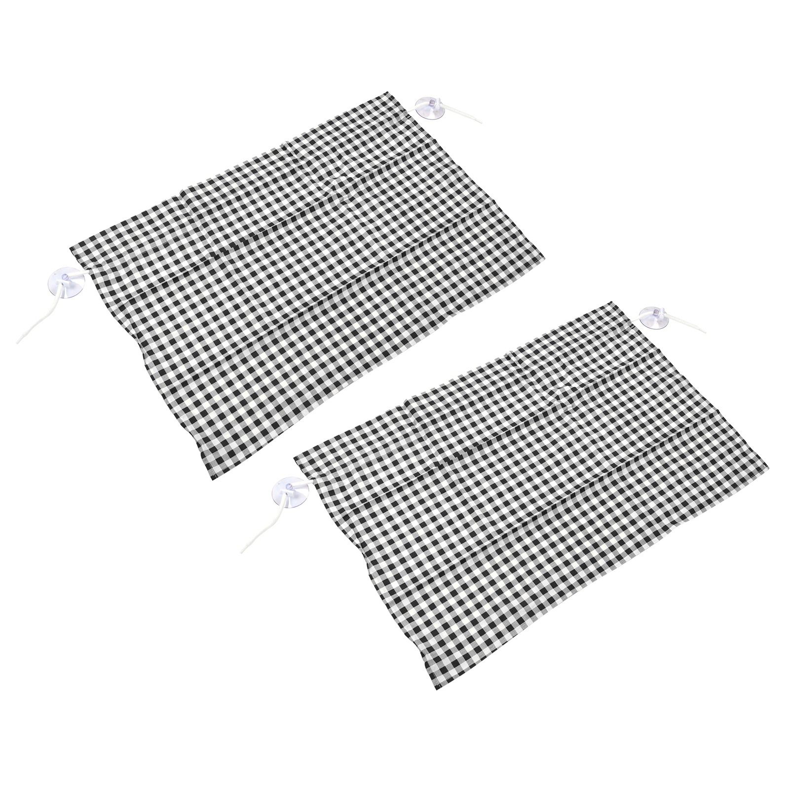 2Pcs Grid Design Anti Ultraviolet Car Curtain Side Car Window Sun Shade with view 4
