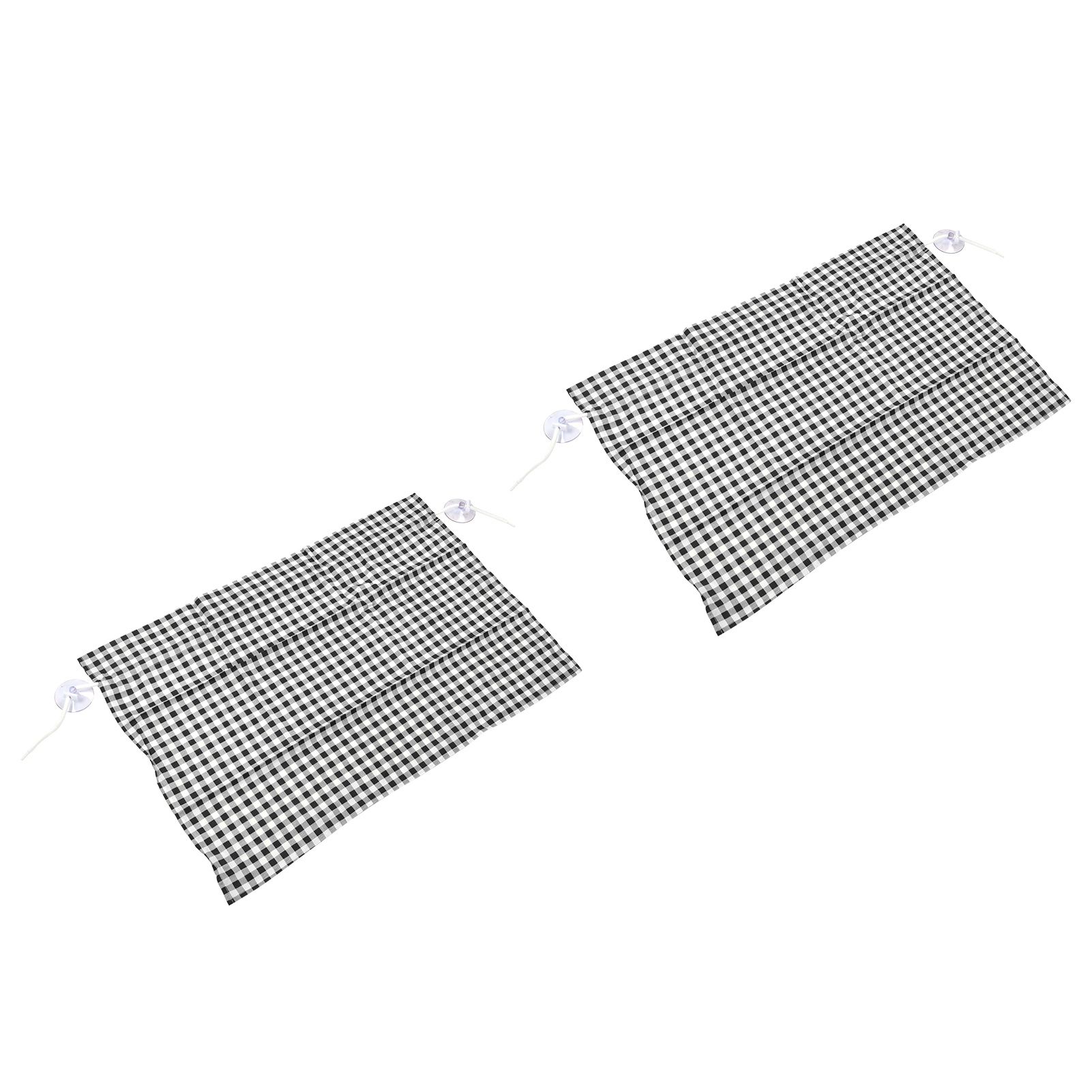 2Pcs Grid Design Anti Ultraviolet Car Curtain Side Car Window Sun Shade with view 5