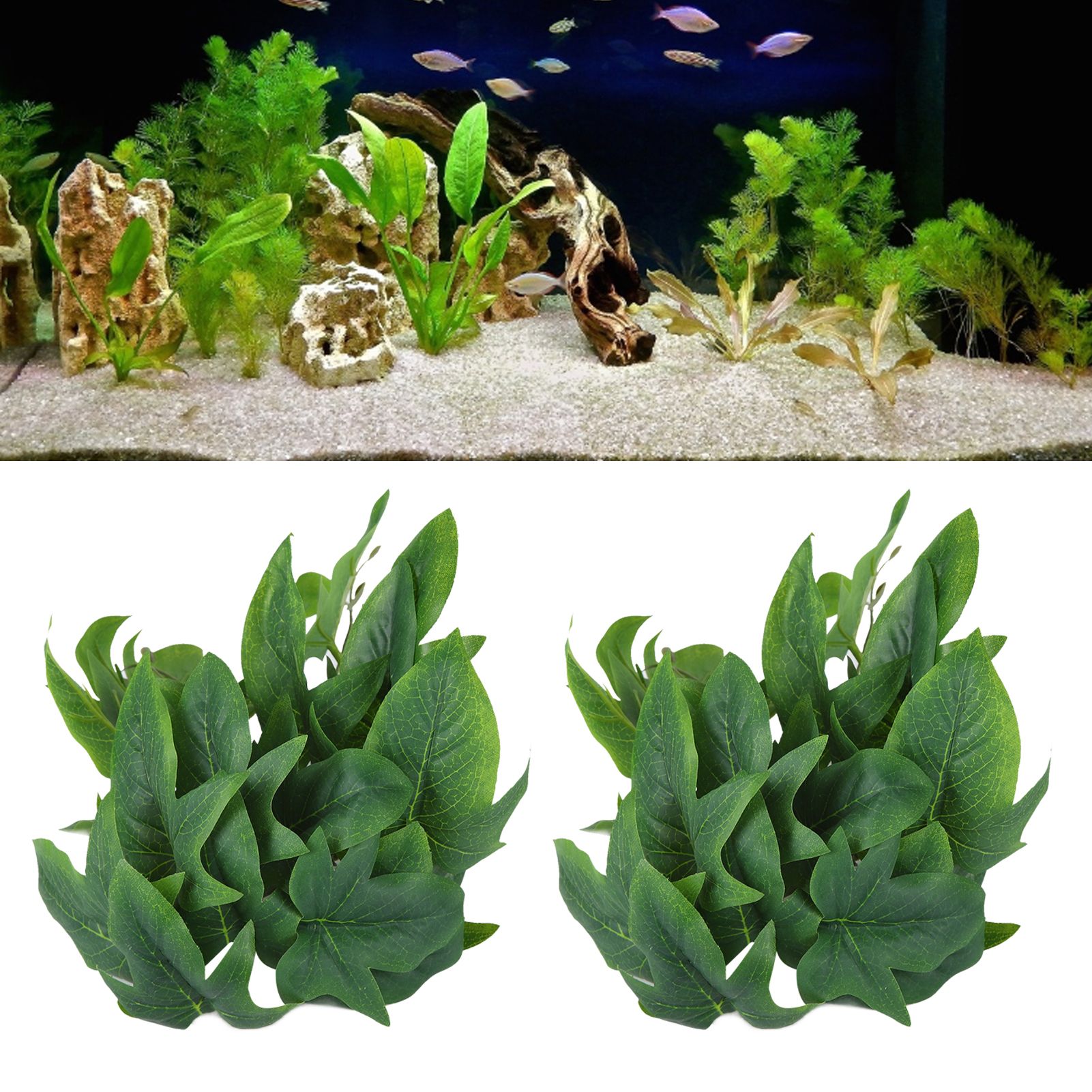 2PCS Artificial Water Plant Simulation Vine Lifelike Plastic Leaves Decoration view 11