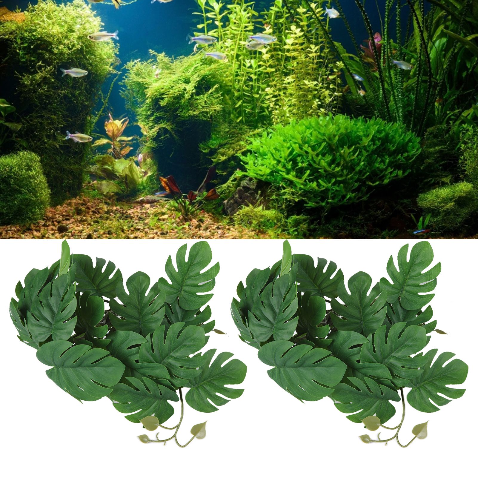 2PCS Artificial Water Plant Simulation Vine Lifelike Plastic Leaves Decoration view 12