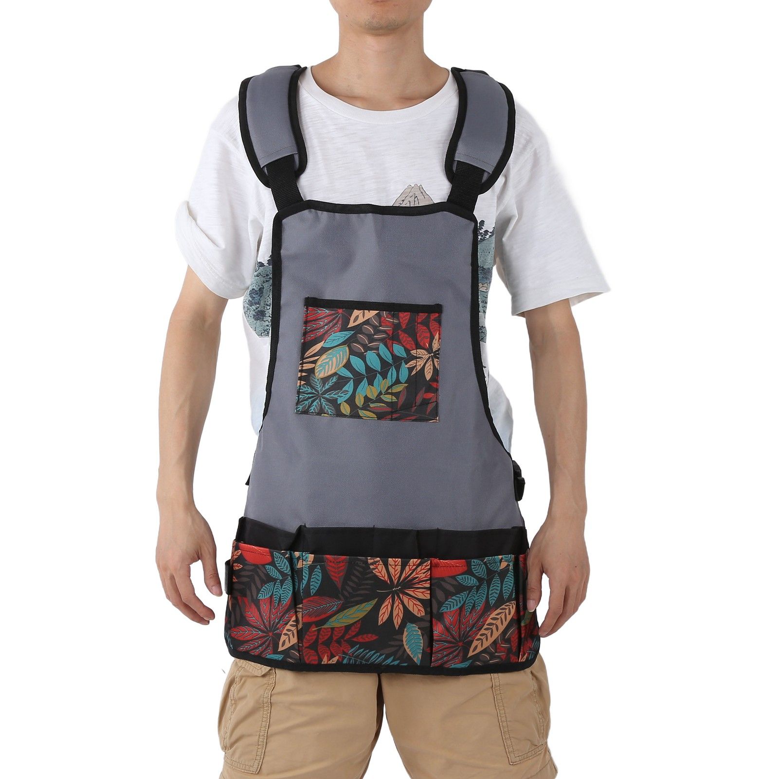 Matching Color Work Apron Adjustable 600D Oxford Cloth Gardening Tool Kit Bag view 10