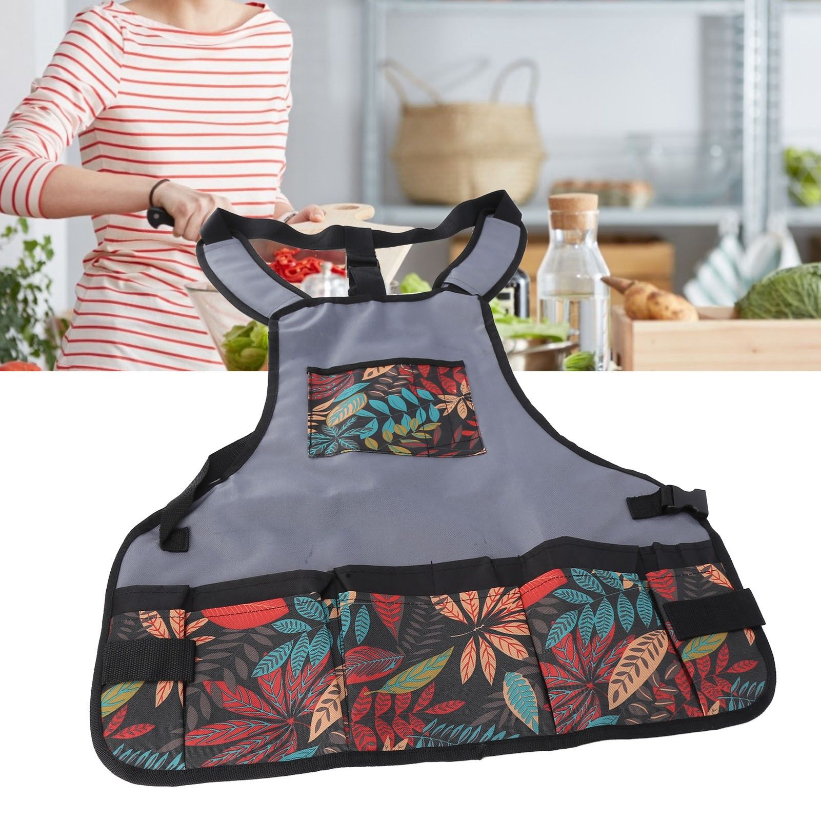 Matching Color Work Apron Adjustable 600D Oxford Cloth Gardening Tool Kit Bag view 11
