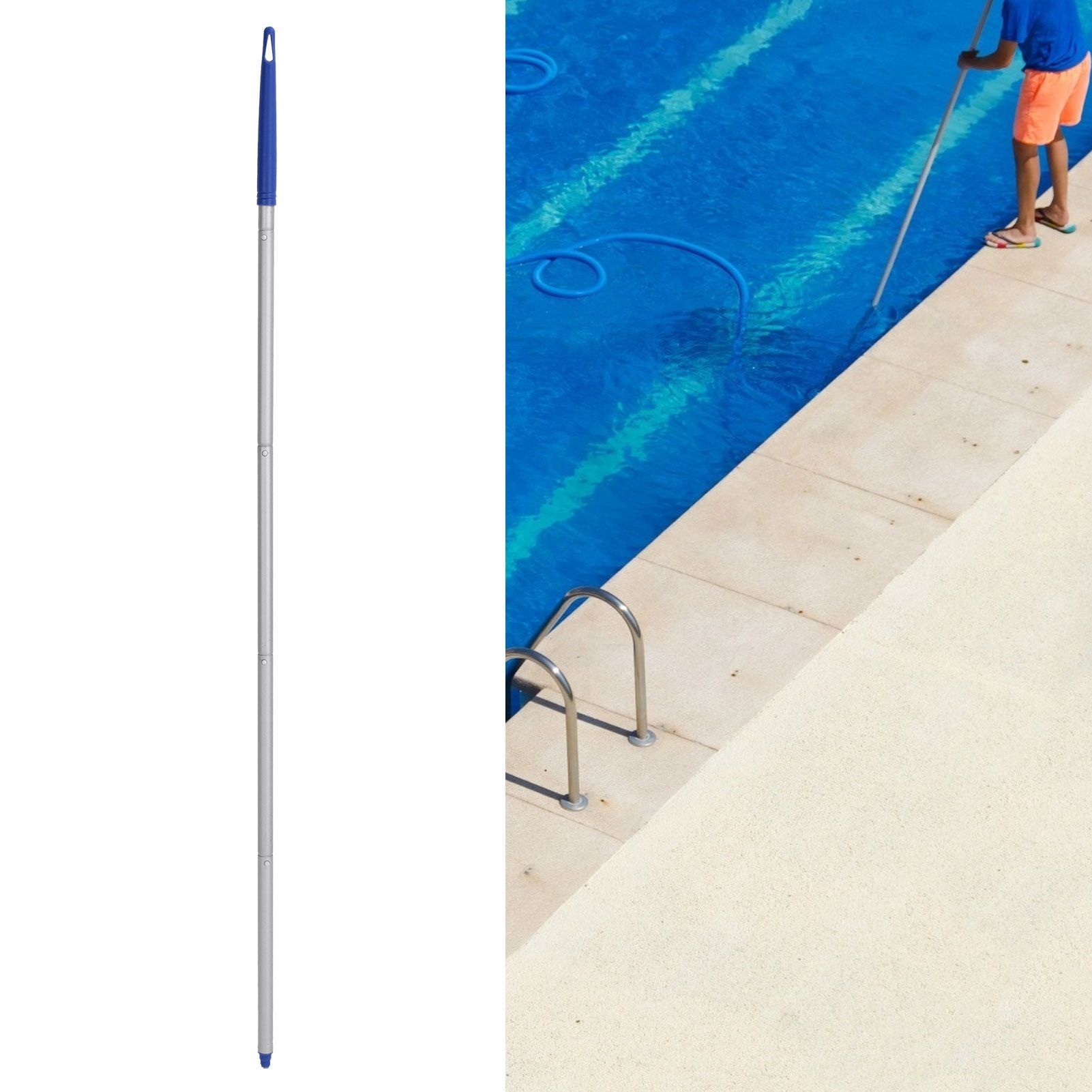 5Pcs Pool Pole Easily Connect Store Adjustable Sturdy Durable Swimming Pool view 11