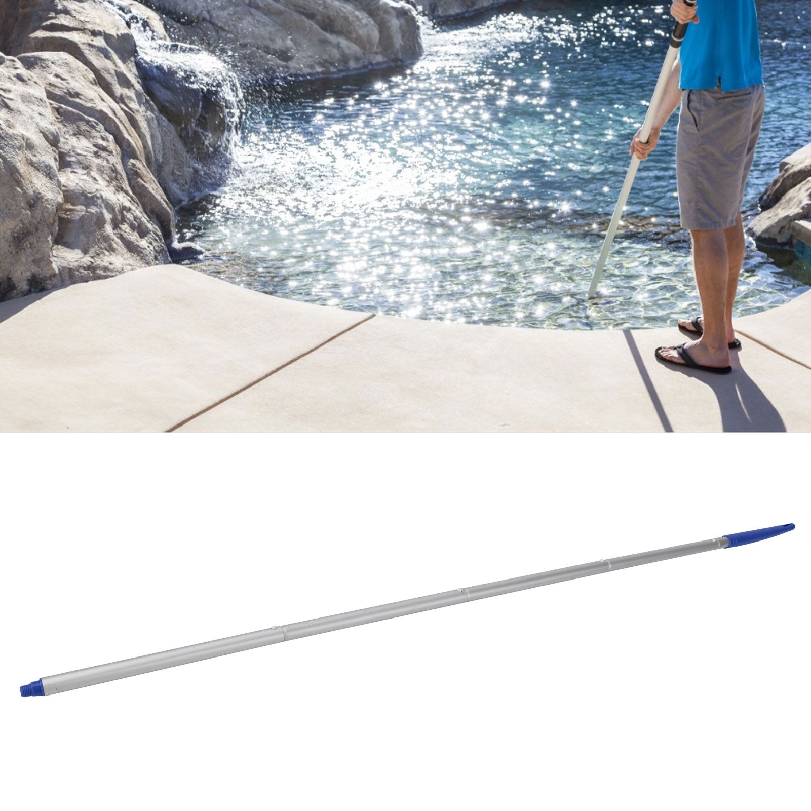 5Pcs Pool Pole Easily Connect Store Adjustable Sturdy Durable Swimming Pool view 12