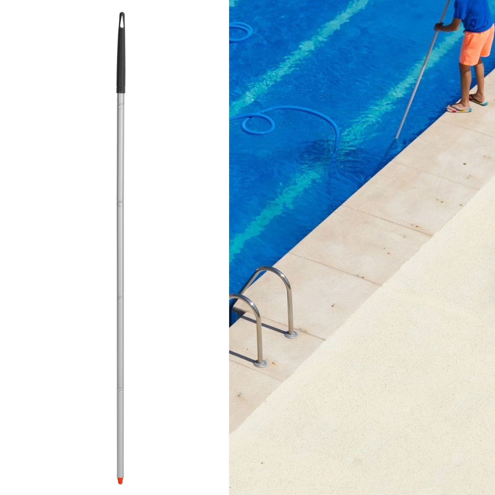 5Pcs Pool Pole Easily Connect Store Adjustable Sturdy Durable Swimming Pool view 11