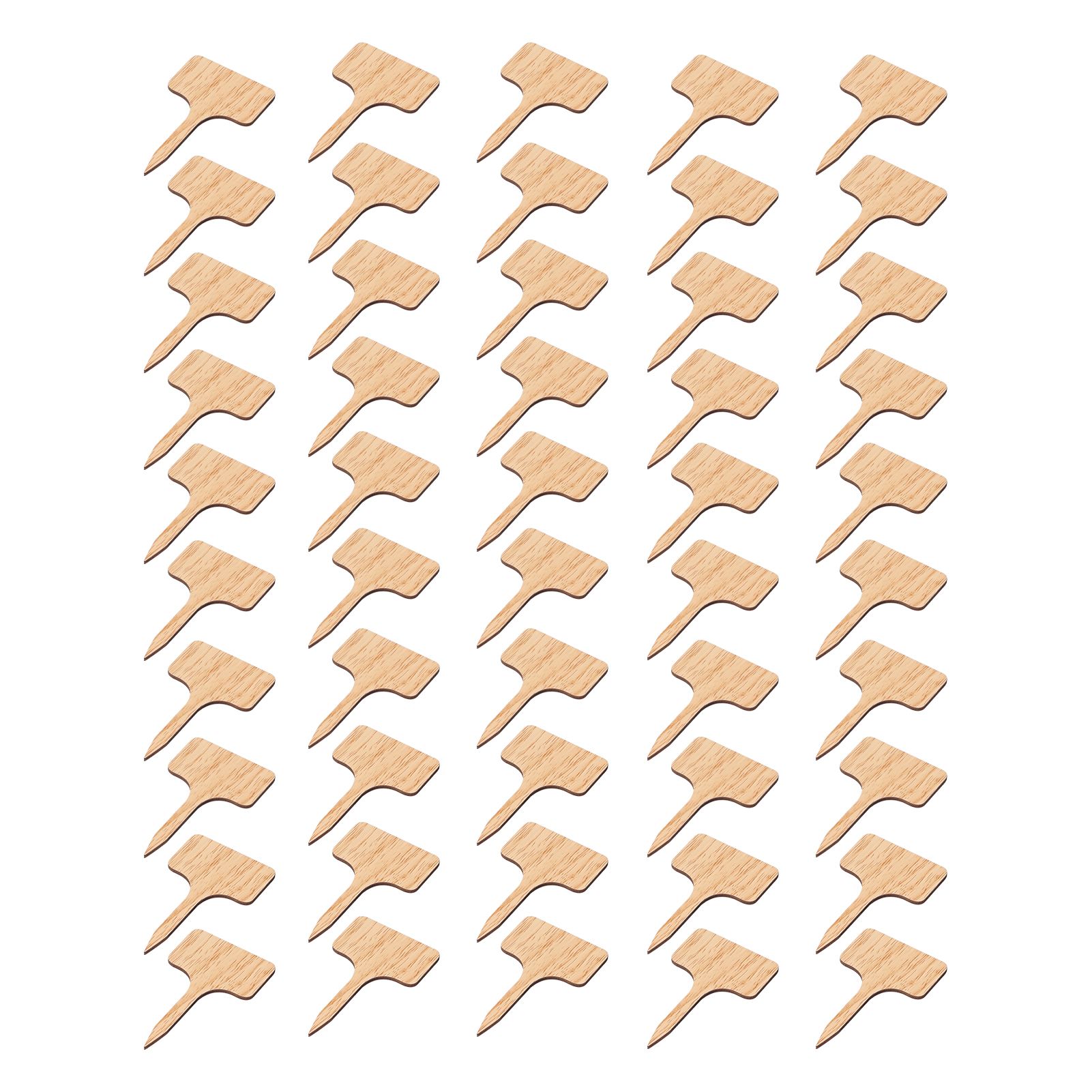 50PCS Bamboo Plant Labels T Type Wooden Plant Sign for Seed Potted Herbs view 2