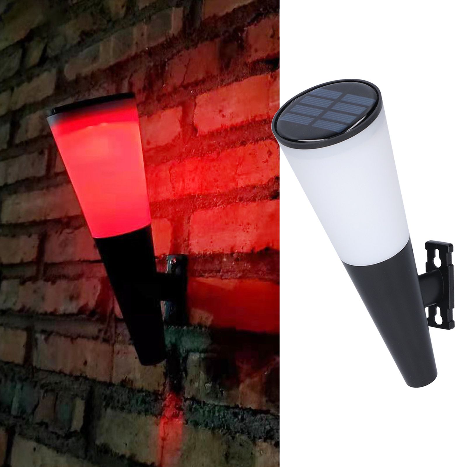 Solar Wall Lamp Warm White RGB Cordless Safe Modern Design Sturdy Durable view 12