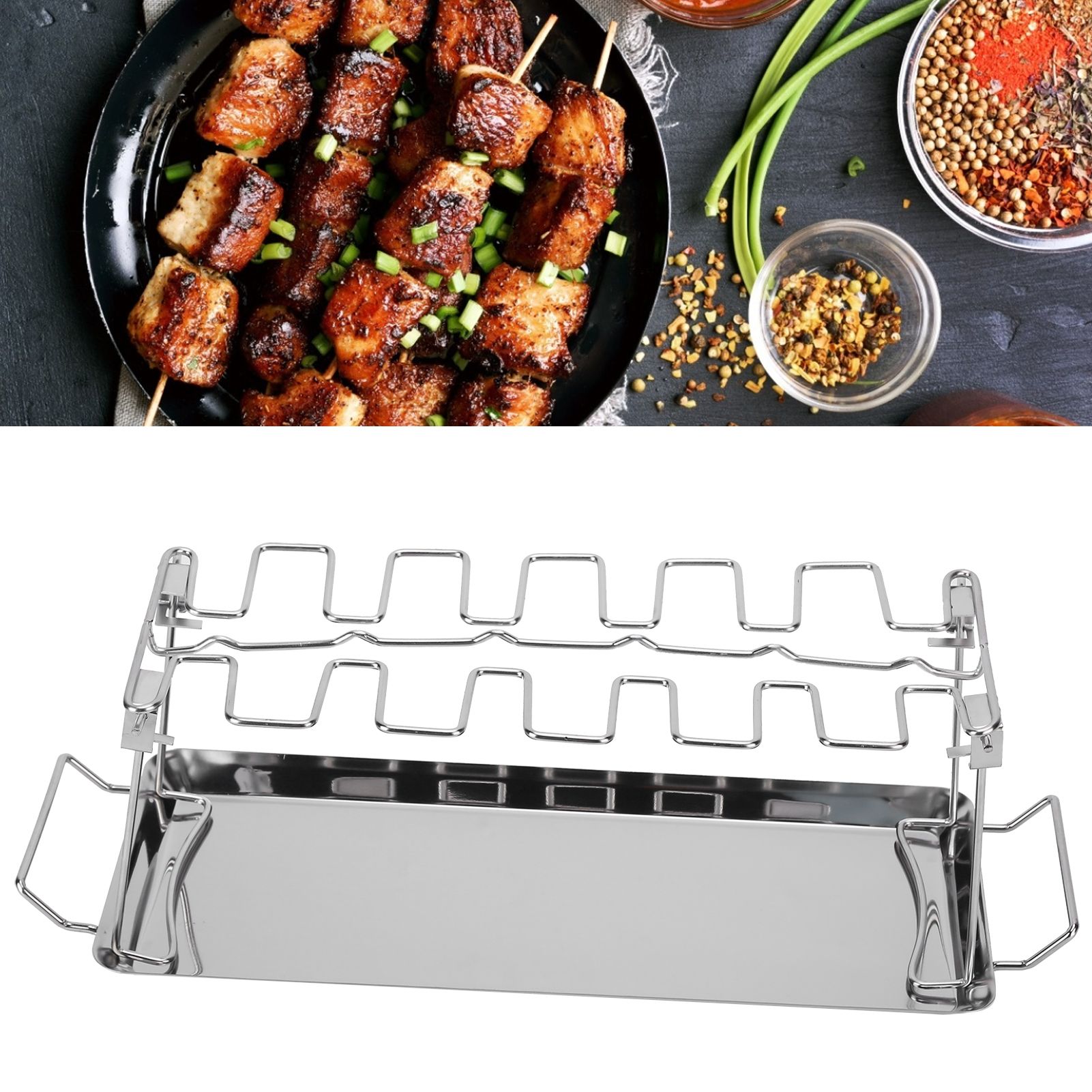 Chicken Wing Leg Rack with Bakeware Vertical Chicken Leg Grill for Barbecue view 11