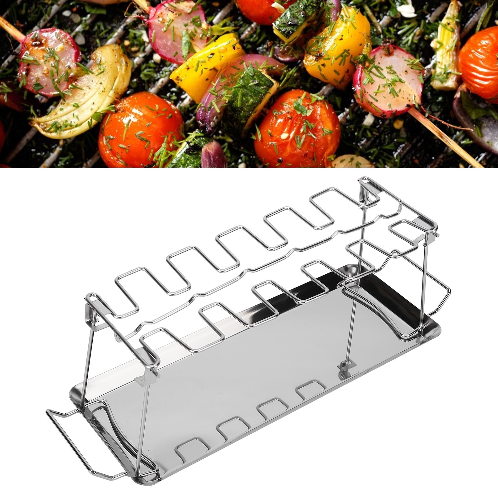 Chicken Wing Leg Rack with Bakeware Vertical Chicken Leg Grill for Barbecue view 12