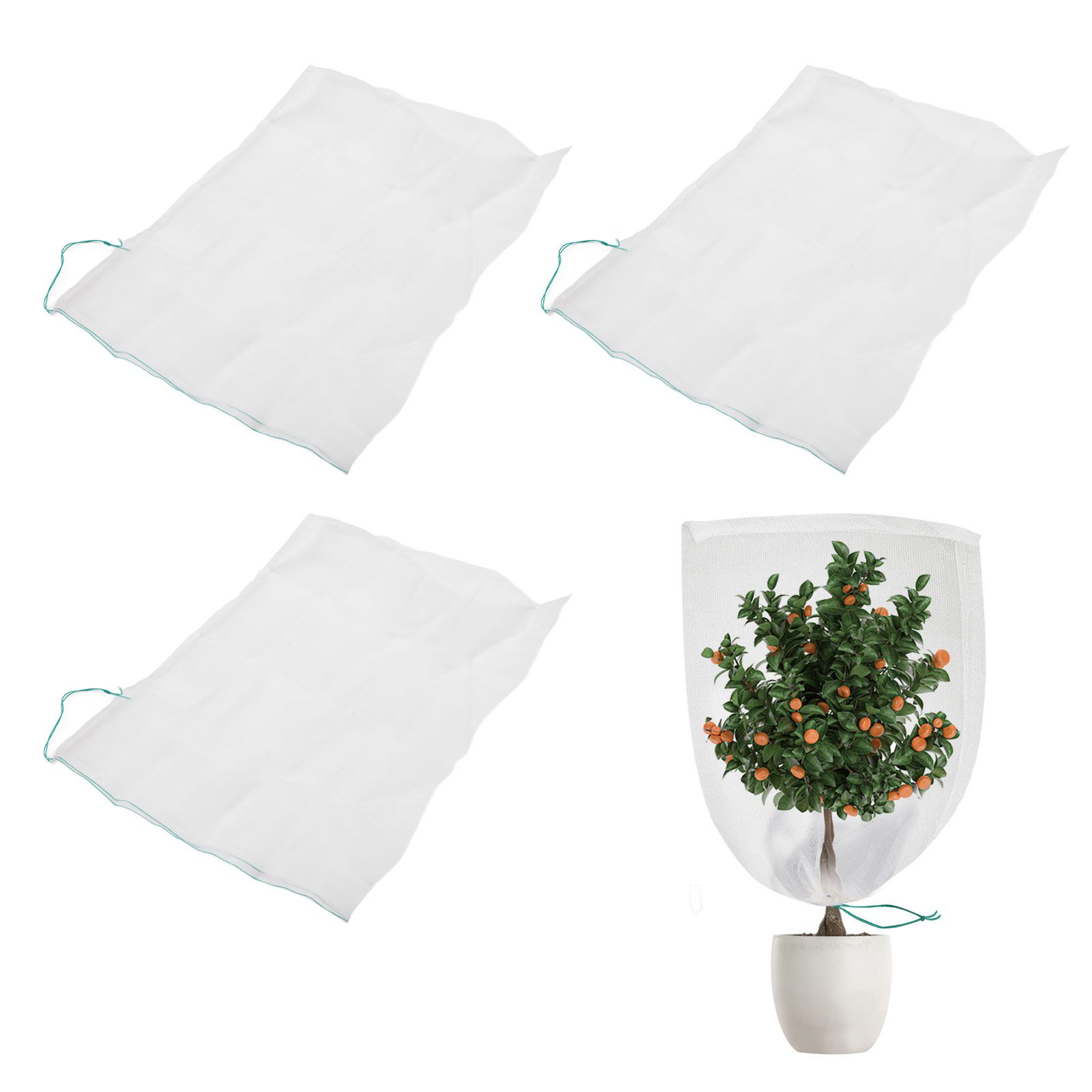 3Pcs Garden Plant Netting with Green Drawstring Potted Plant Fruit Tree view 11