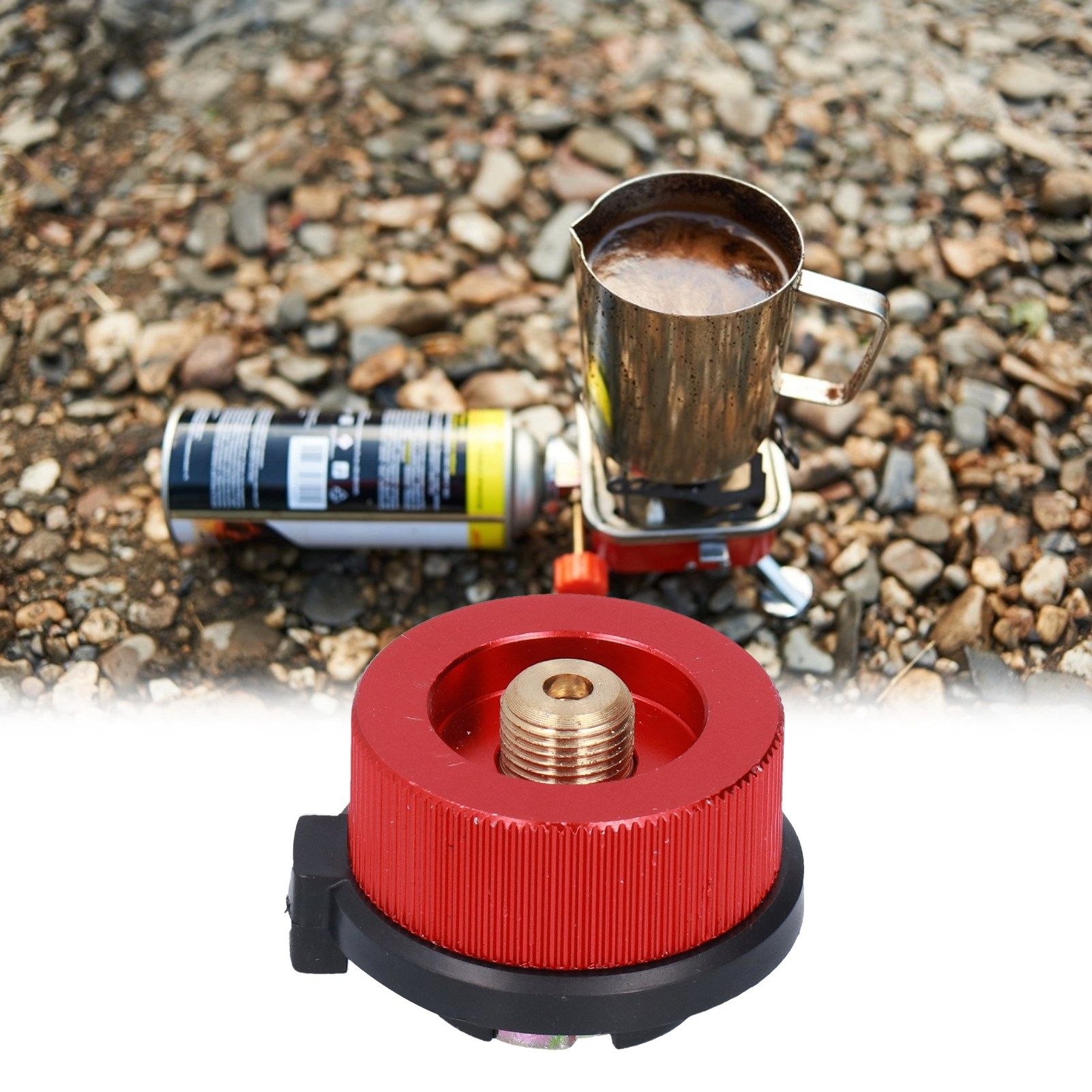 2Pcs Outdoor Camping Furnace Stove Adapter Gas Tank Converter with Self view 11