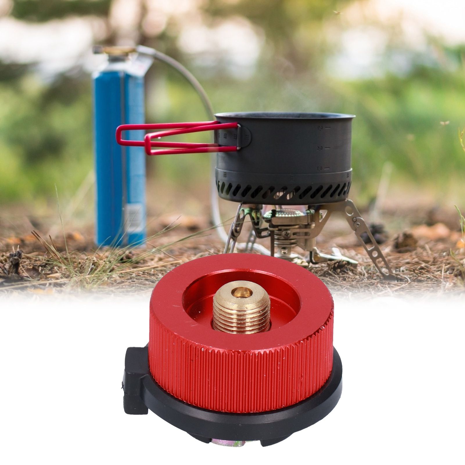 2Pcs Outdoor Camping Furnace Stove Adapter Gas Tank Converter with Self view 12