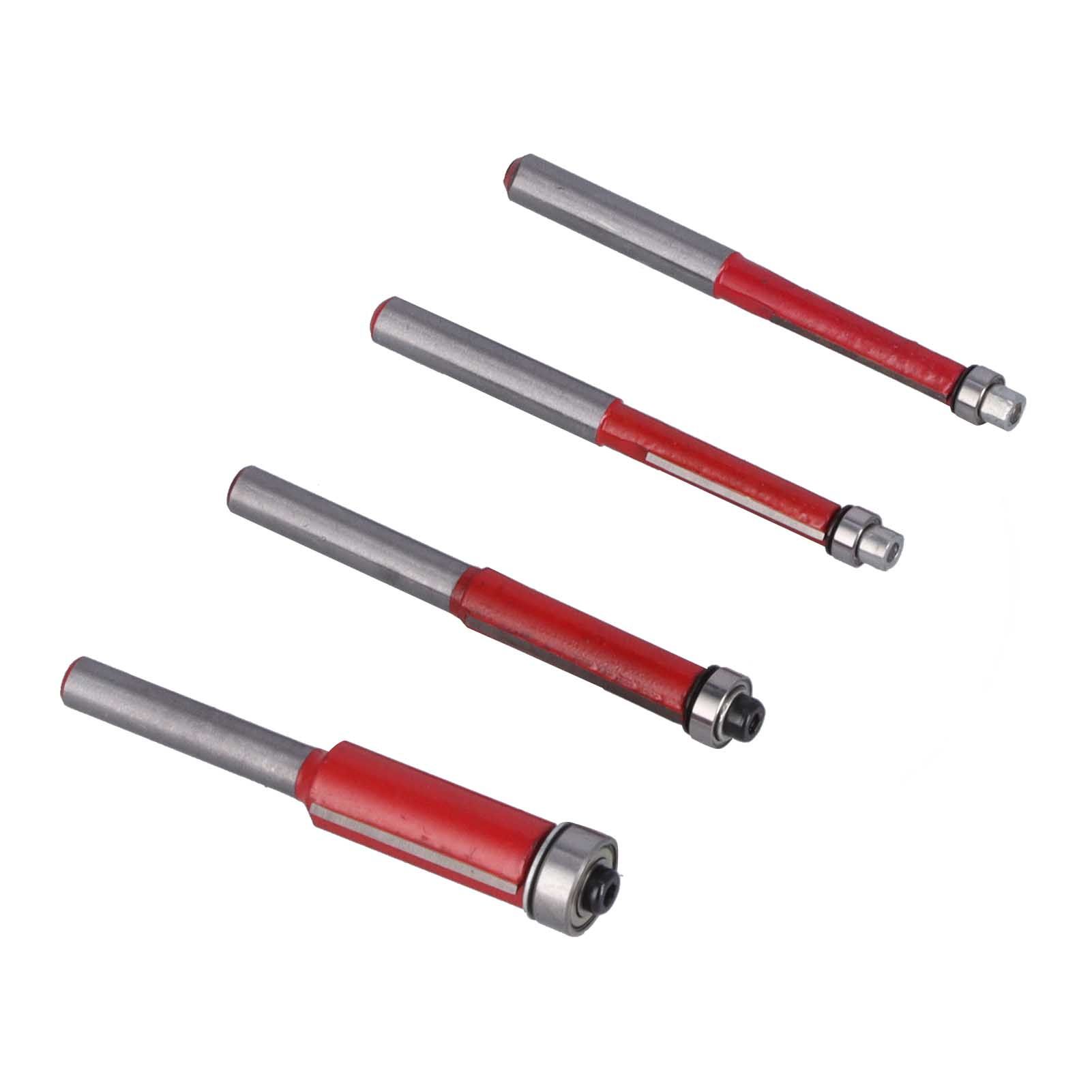 4Pcs/Set Woodworking Trimming Cutter Head with Bearing Straight Knife view 2