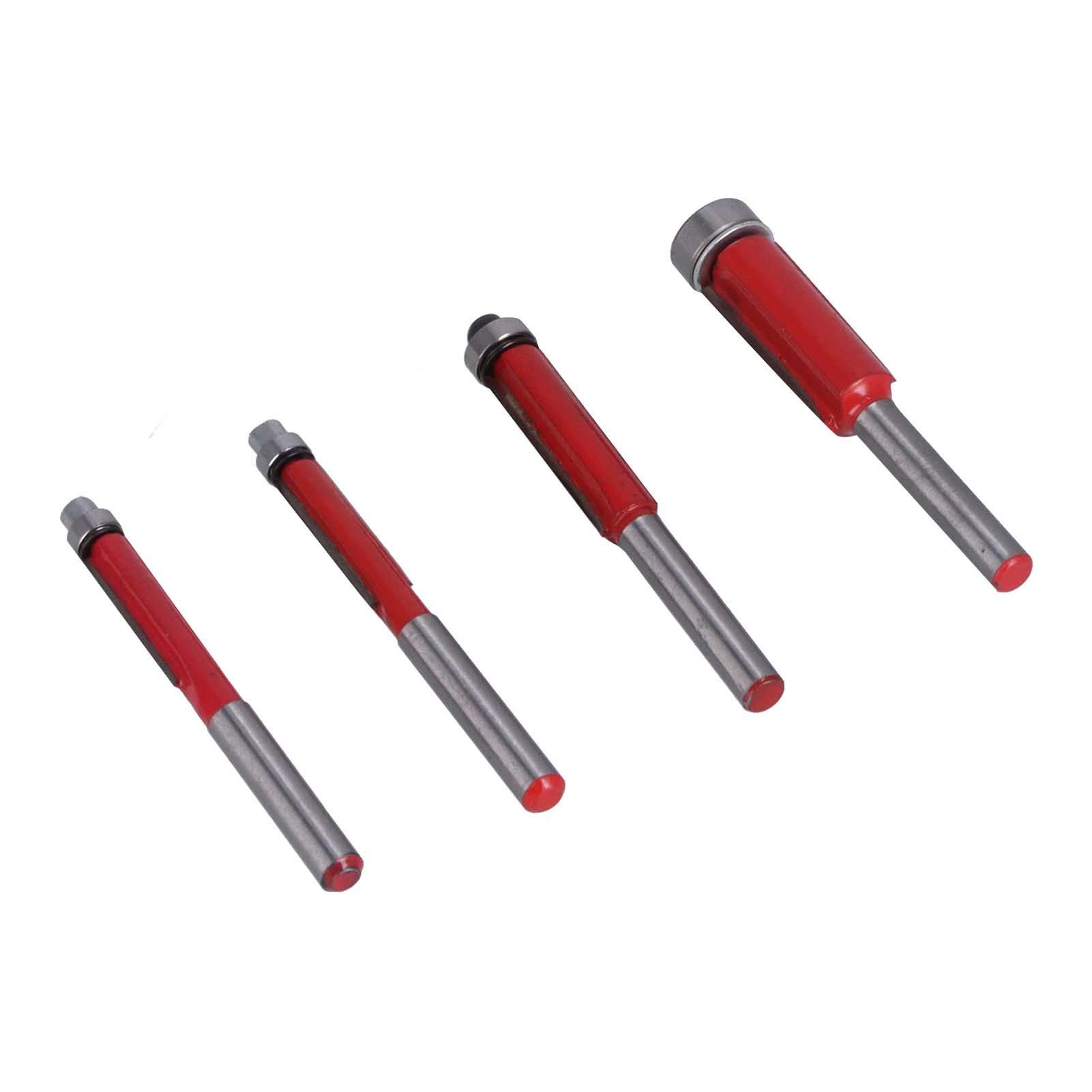 4Pcs/Set Woodworking Trimming Cutter Head with Bearing Straight Knife view 3